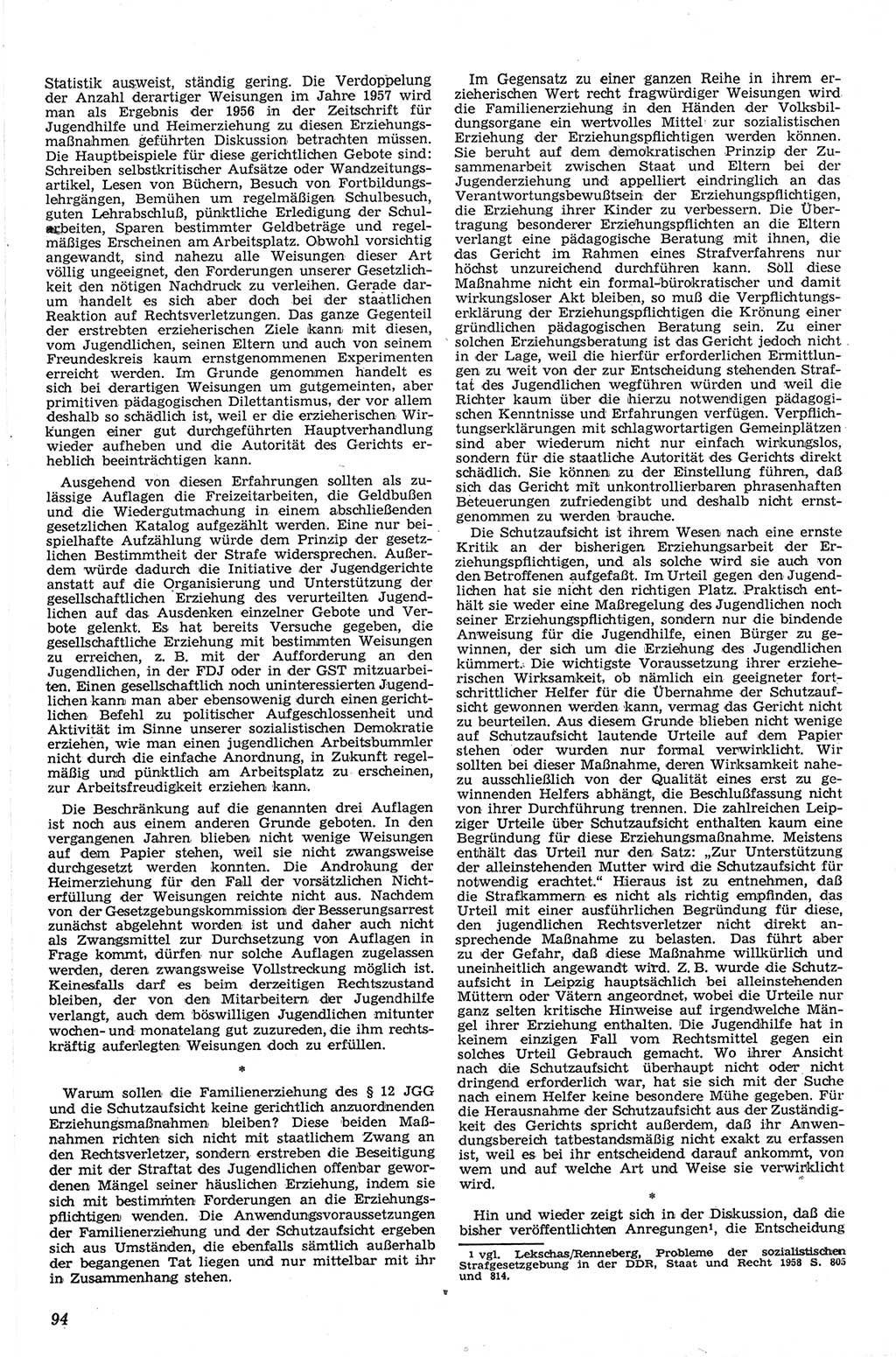 Neue Justiz (NJ), Zeitschrift für Recht und Rechtswissenschaft [Deutsche Demokratische Republik (DDR)], 13. Jahrgang 1959, Seite 94 (NJ DDR 1959, S. 94)