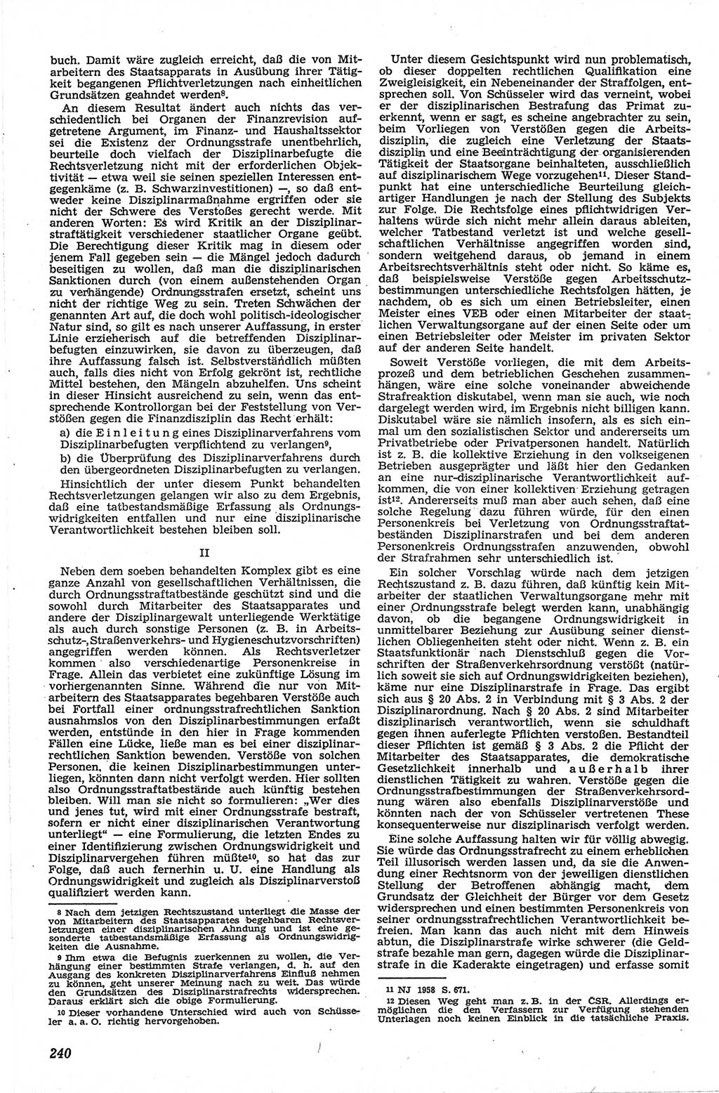Neue Justiz (NJ), Zeitschrift für Recht und Rechtswissenschaft [Deutsche Demokratische Republik (DDR)], 13. Jahrgang 1959, Seite 240 (NJ DDR 1959, S. 240)