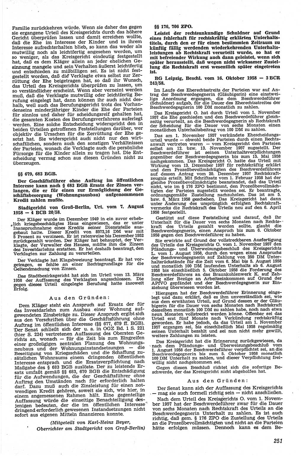 Neue Justiz (NJ), Zeitschrift für Recht und Rechtswissenschaft [Deutsche Demokratische Republik (DDR)], 13. Jahrgang 1959, Seite 251 (NJ DDR 1959, S. 251)