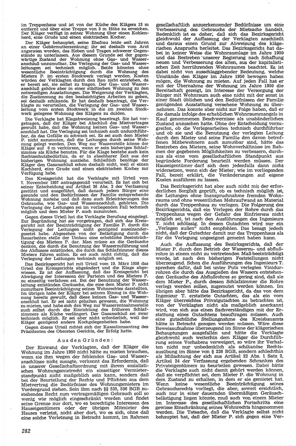 Neue Justiz (NJ), Zeitschrift für Recht und Rechtswissenschaft [Deutsche Demokratische Republik (DDR)], 13. Jahrgang 1959, Seite 282 (NJ DDR 1959, S. 282)