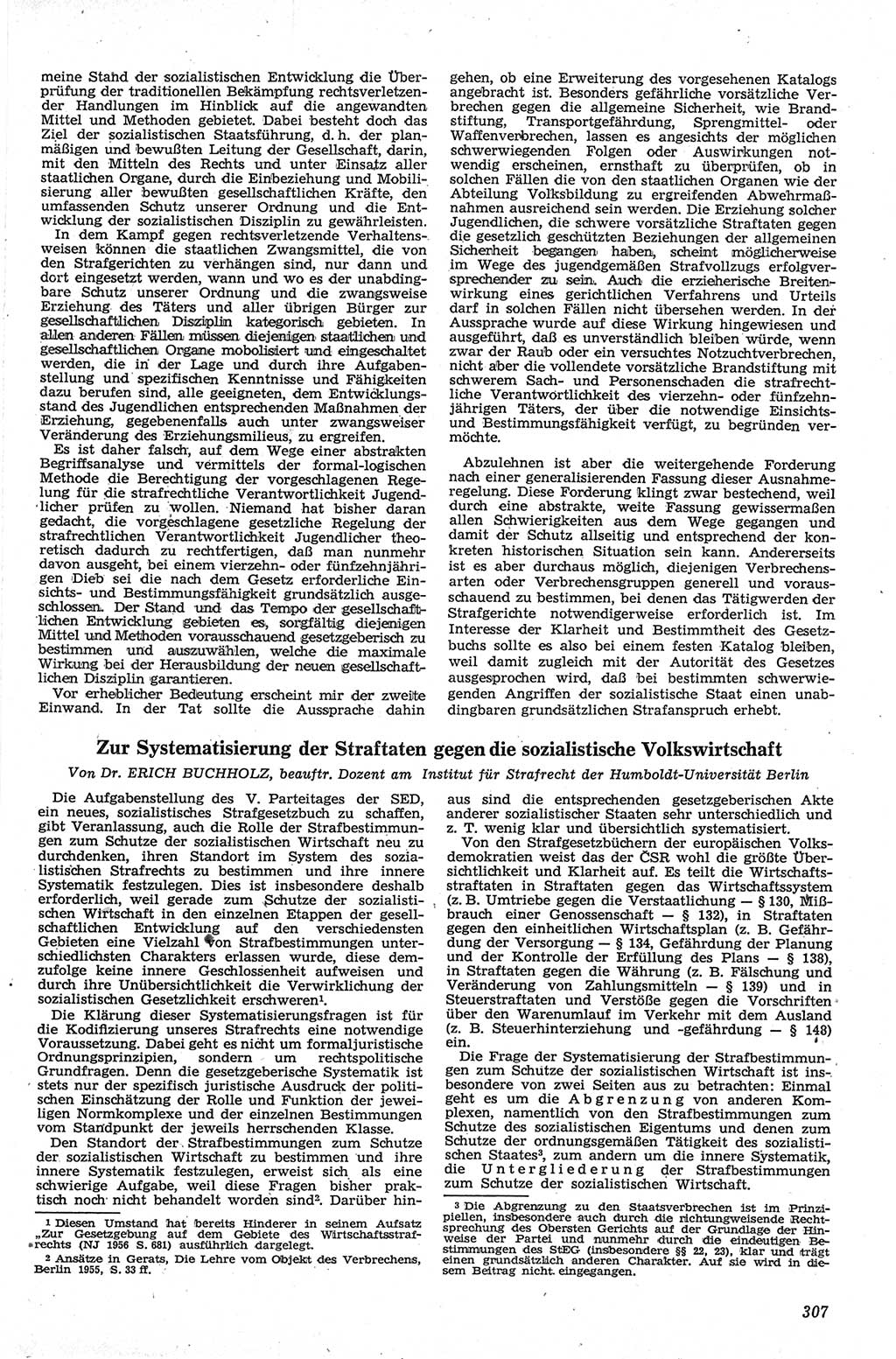 Neue Justiz (NJ), Zeitschrift für Recht und Rechtswissenschaft [Deutsche Demokratische Republik (DDR)], 13. Jahrgang 1959, Seite 307 (NJ DDR 1959, S. 307)