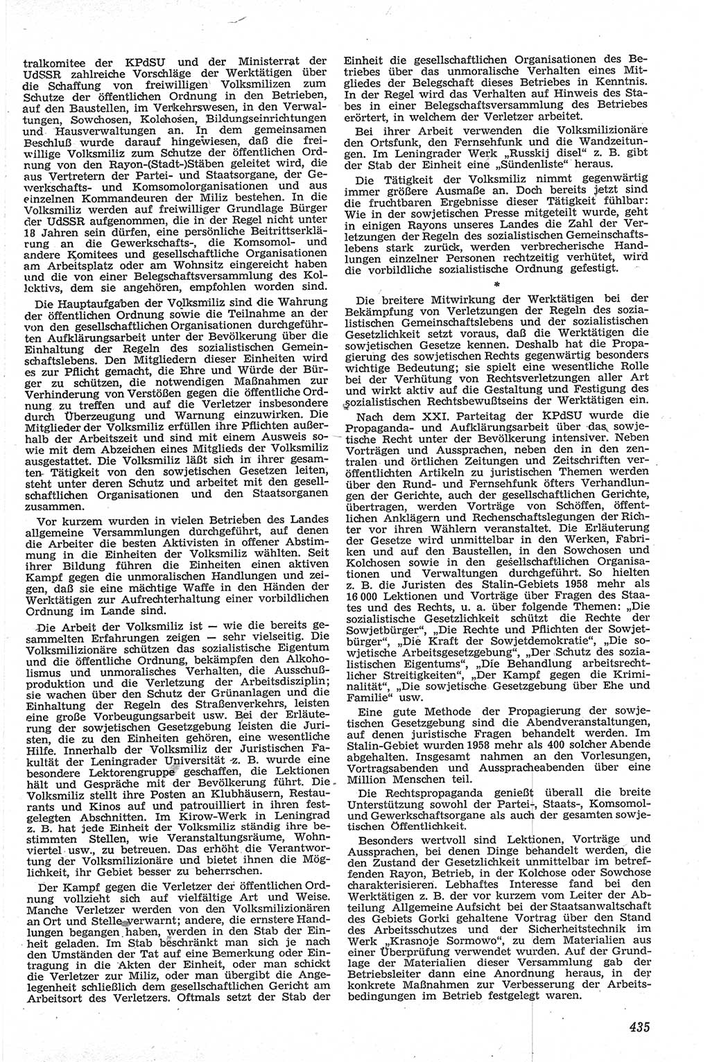 Neue Justiz (NJ), Zeitschrift für Recht und Rechtswissenschaft [Deutsche Demokratische Republik (DDR)], 13. Jahrgang 1959, Seite 435 (NJ DDR 1959, S. 435)