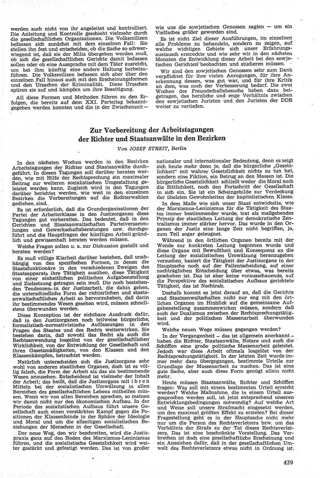 Neue Justiz (NJ), Zeitschrift für Recht und Rechtswissenschaft [Deutsche Demokratische Republik (DDR)], 13. Jahrgang 1959, Seite 439 (NJ DDR 1959, S. 439)