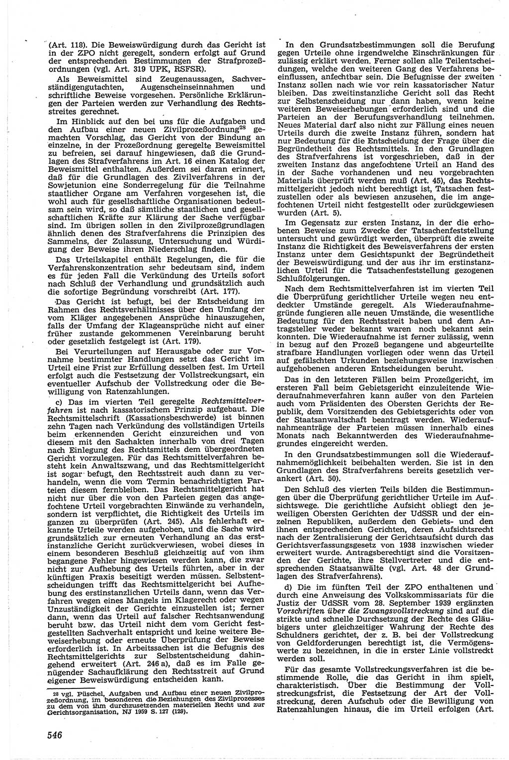 Neue Justiz (NJ), Zeitschrift für Recht und Rechtswissenschaft [Deutsche Demokratische Republik (DDR)], 13. Jahrgang 1959, Seite 546 (NJ DDR 1959, S. 546)