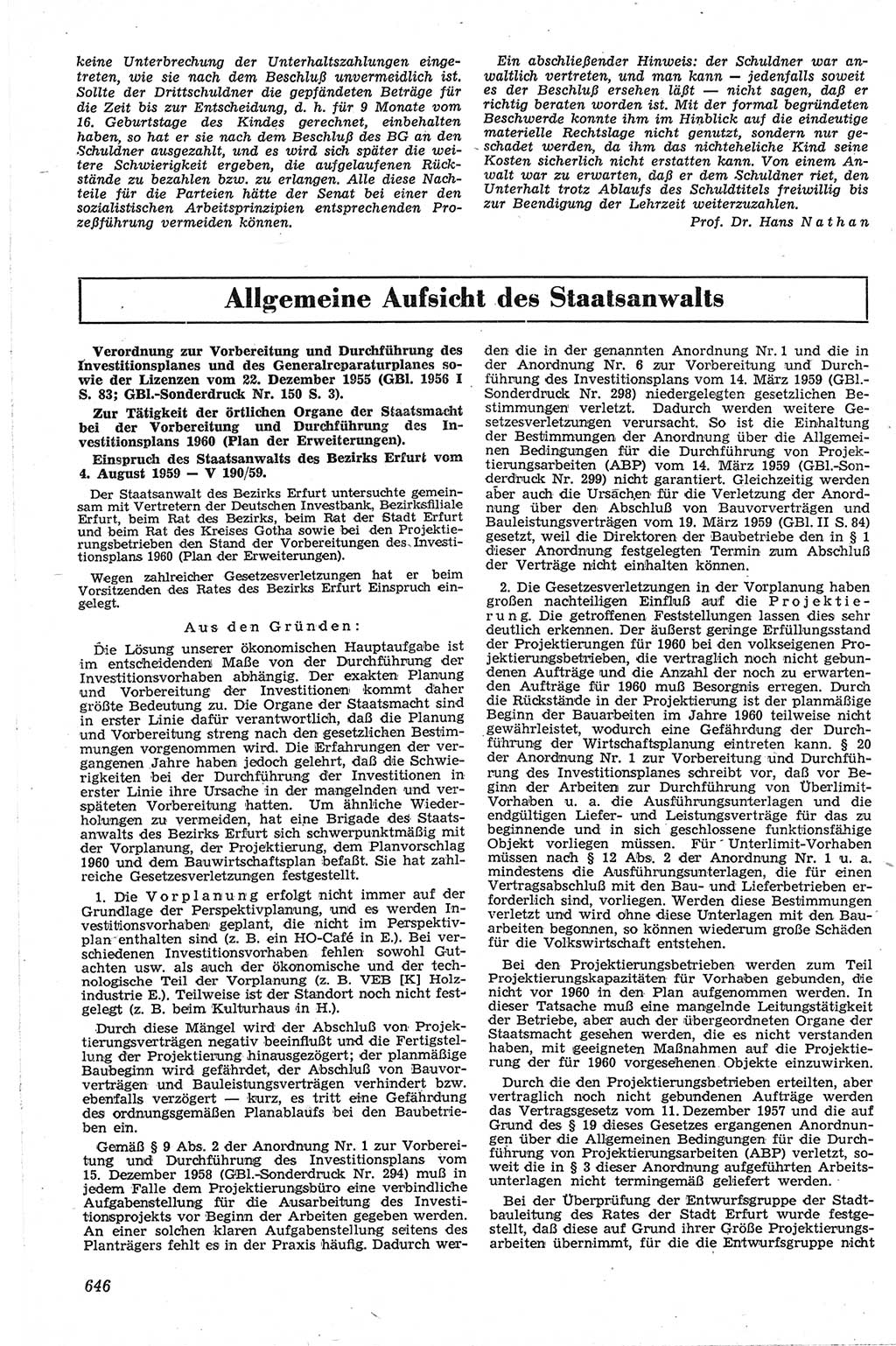 Neue Justiz (NJ), Zeitschrift für Recht und Rechtswissenschaft [Deutsche Demokratische Republik (DDR)], 13. Jahrgang 1959, Seite 646 (NJ DDR 1959, S. 646)