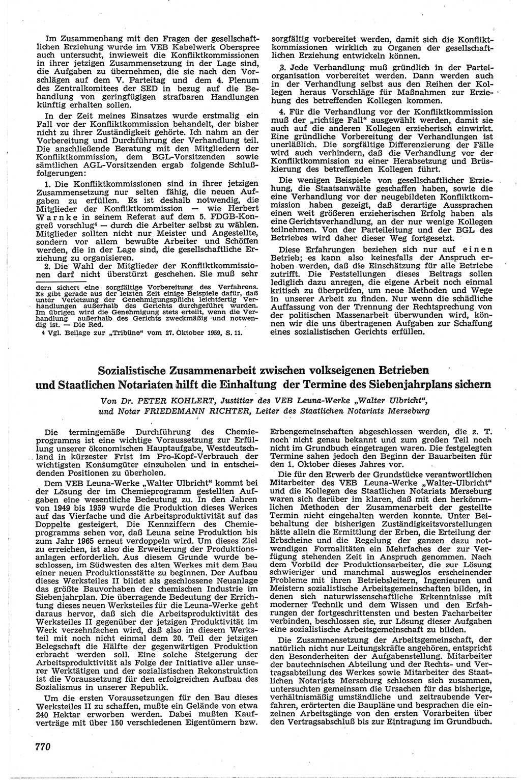 Neue Justiz (NJ), Zeitschrift für Recht und Rechtswissenschaft [Deutsche Demokratische Republik (DDR)], 13. Jahrgang 1959, Seite 770 (NJ DDR 1959, S. 770)