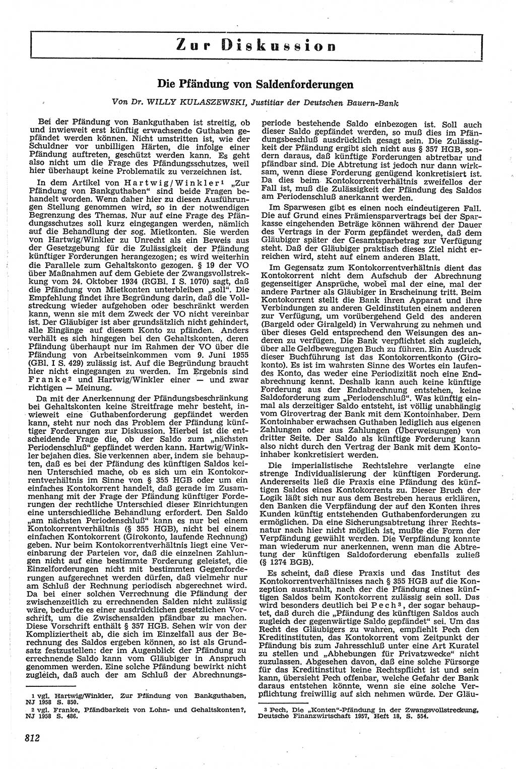 Neue Justiz (NJ), Zeitschrift für Recht und Rechtswissenschaft [Deutsche Demokratische Republik (DDR)], 13. Jahrgang 1959, Seite 812 (NJ DDR 1959, S. 812)