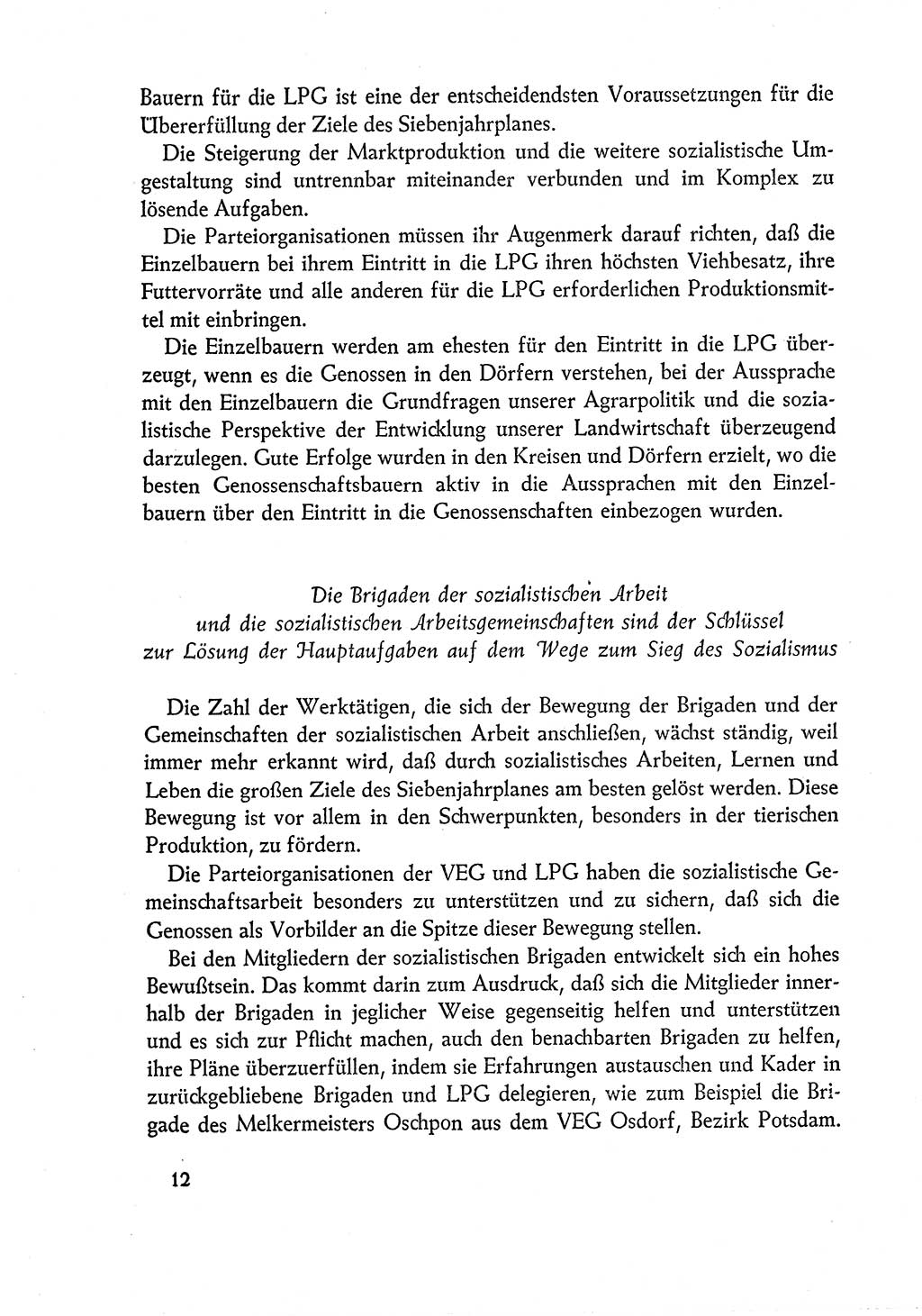 Dokumente der Sozialistischen Einheitspartei Deutschlands (SED) [Deutsche Demokratische Republik (DDR)] 1960-1961, Seite 12 (Dok. SED DDR 1960-1961, S. 12)