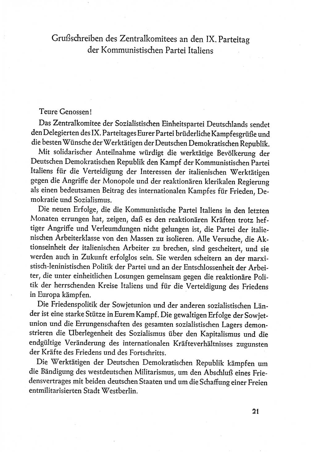 Dokumente der Sozialistischen Einheitspartei Deutschlands (SED) [Deutsche Demokratische Republik (DDR)] 1960-1961, Seite 21 (Dok. SED DDR 1960-1961, S. 21)
