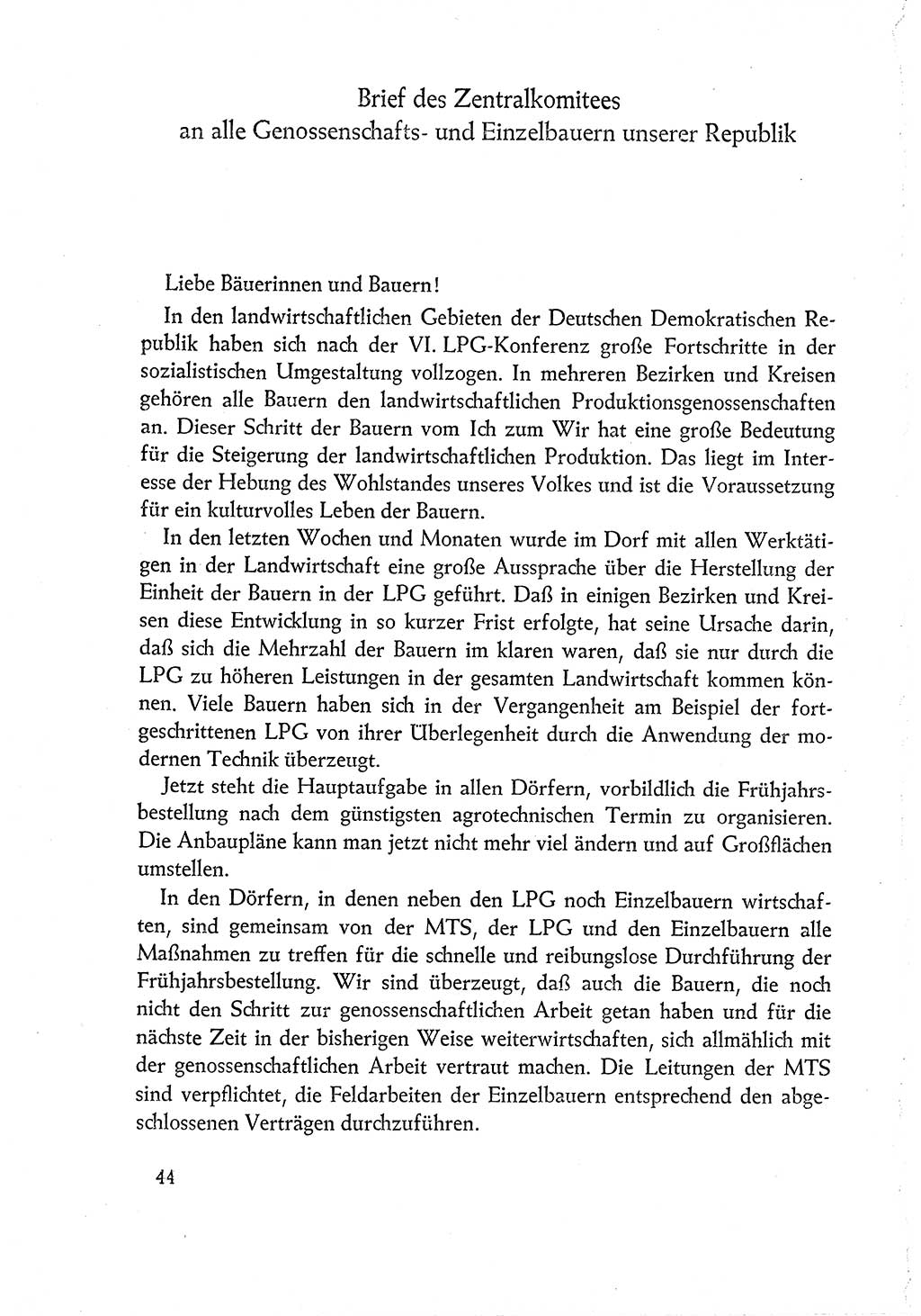 Dokumente der Sozialistischen Einheitspartei Deutschlands (SED) [Deutsche Demokratische Republik (DDR)] 1960-1961, Seite 44 (Dok. SED DDR 1960-1961, S. 44)