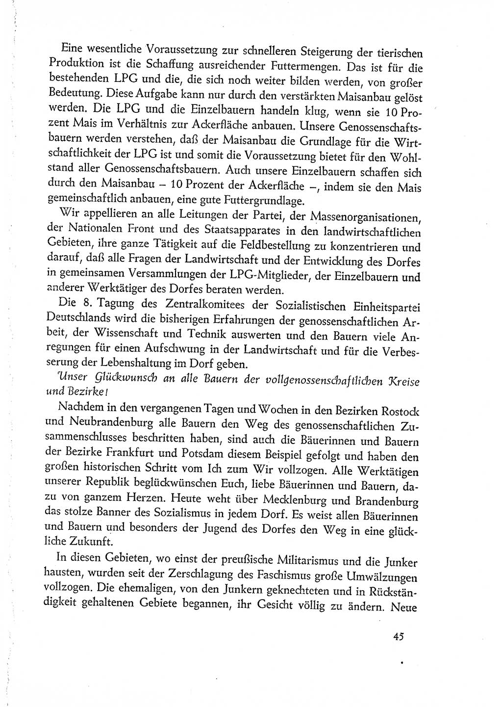 Dokumente der Sozialistischen Einheitspartei Deutschlands (SED) [Deutsche Demokratische Republik (DDR)] 1960-1961, Seite 45 (Dok. SED DDR 1960-1961, S. 45)