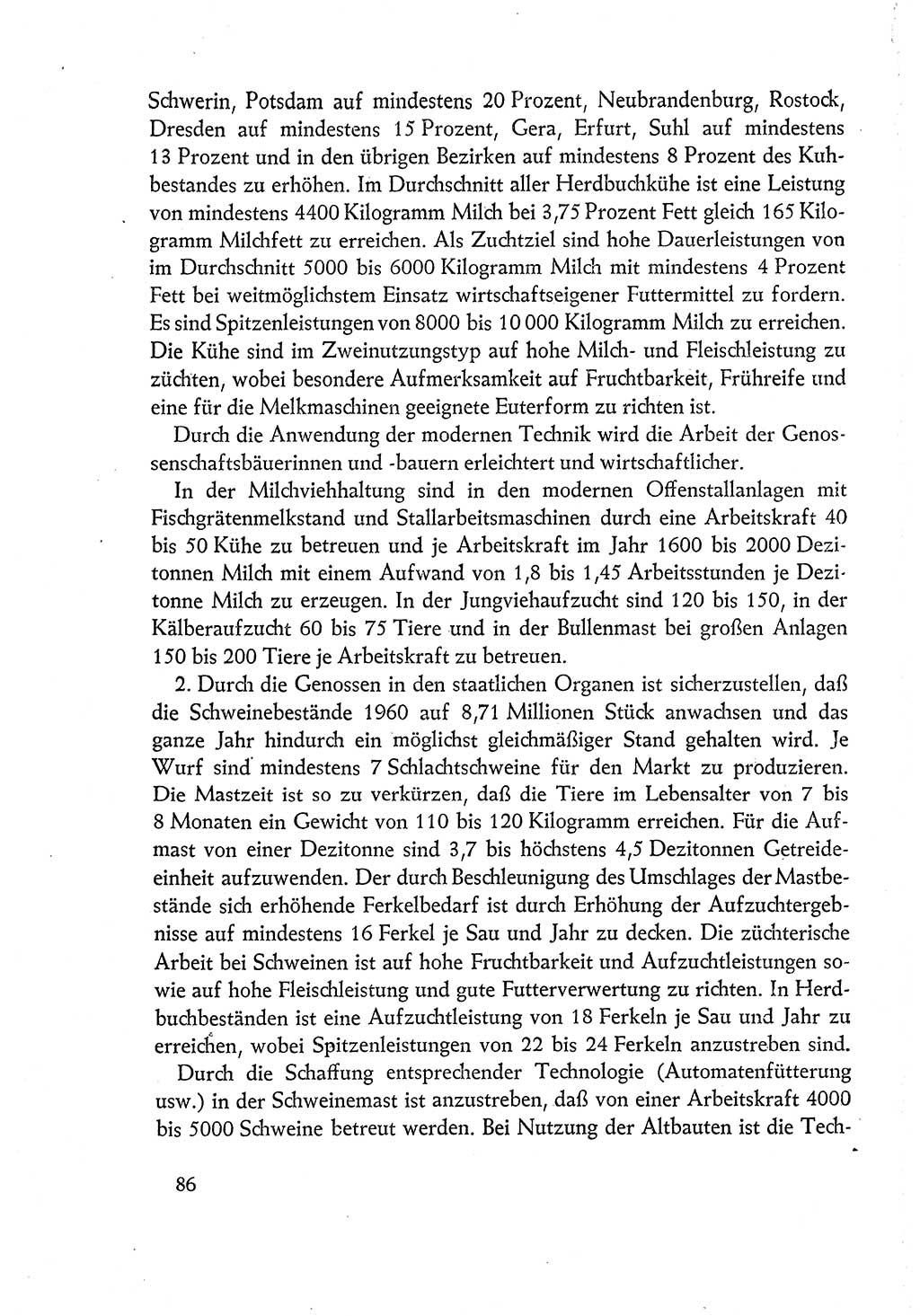 Dokumente der Sozialistischen Einheitspartei Deutschlands (SED) [Deutsche Demokratische Republik (DDR)] 1960-1961, Seite 86 (Dok. SED DDR 1960-1961, S. 86)