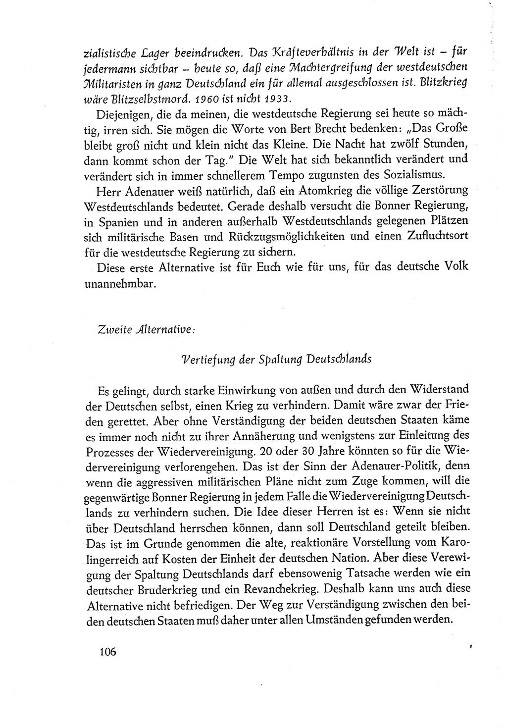 Dokumente der Sozialistischen Einheitspartei Deutschlands (SED) [Deutsche Demokratische Republik (DDR)] 1960-1961, Seite 106 (Dok. SED DDR 1960-1961, S. 106)