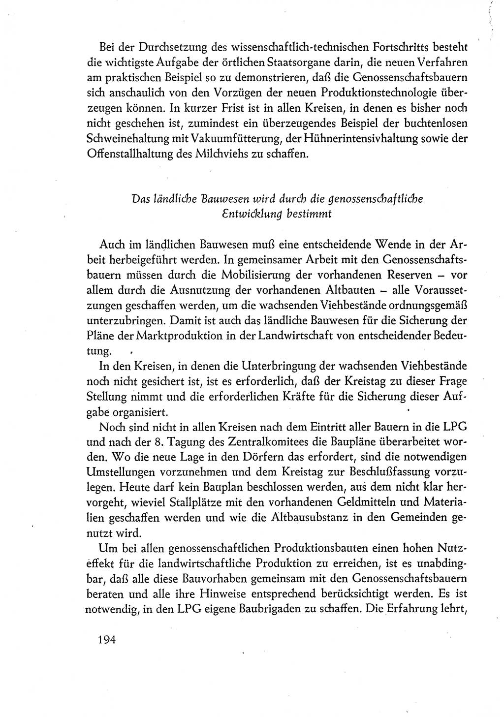 Dokumente der Sozialistischen Einheitspartei Deutschlands (SED) [Deutsche Demokratische Republik (DDR)] 1960-1961, Seite 194 (Dok. SED DDR 1960-1961, S. 194)