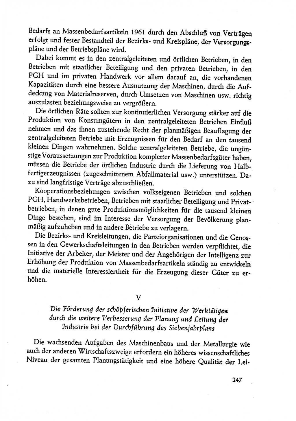 Dokumente der Sozialistischen Einheitspartei Deutschlands (SED) [Deutsche Demokratische Republik (DDR)] 1960-1961, Seite 247 (Dok. SED DDR 1960-1961, S. 247)