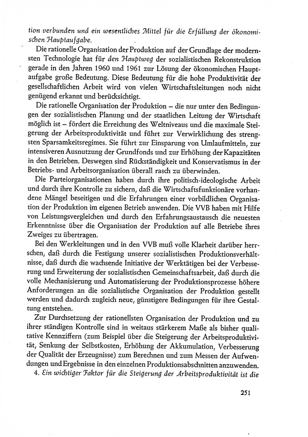 Dokumente der Sozialistischen Einheitspartei Deutschlands (SED) [Deutsche Demokratische Republik (DDR)] 1960-1961, Seite 251 (Dok. SED DDR 1960-1961, S. 251)