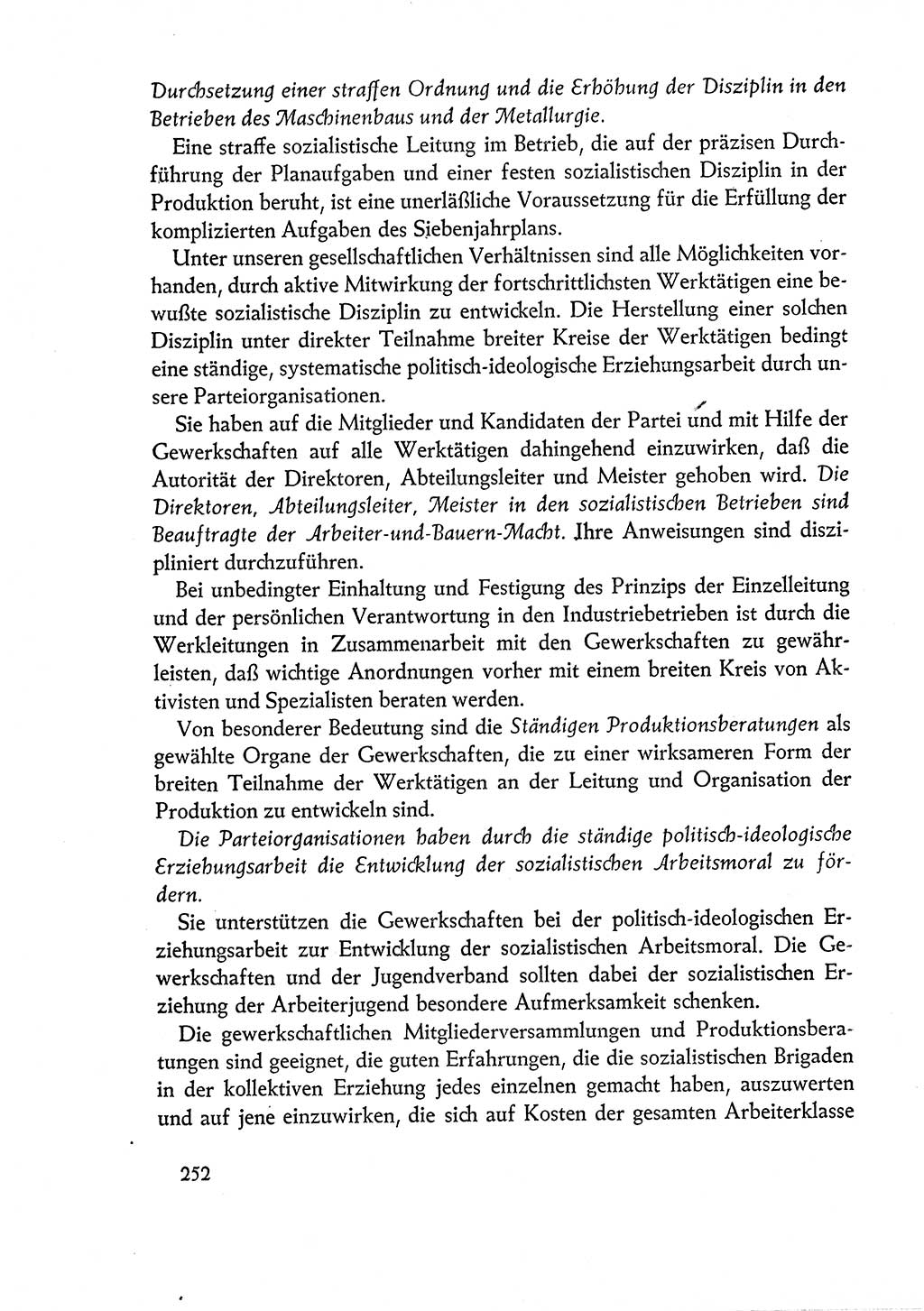 Dokumente der Sozialistischen Einheitspartei Deutschlands (SED) [Deutsche Demokratische Republik (DDR)] 1960-1961, Seite 252 (Dok. SED DDR 1960-1961, S. 252)