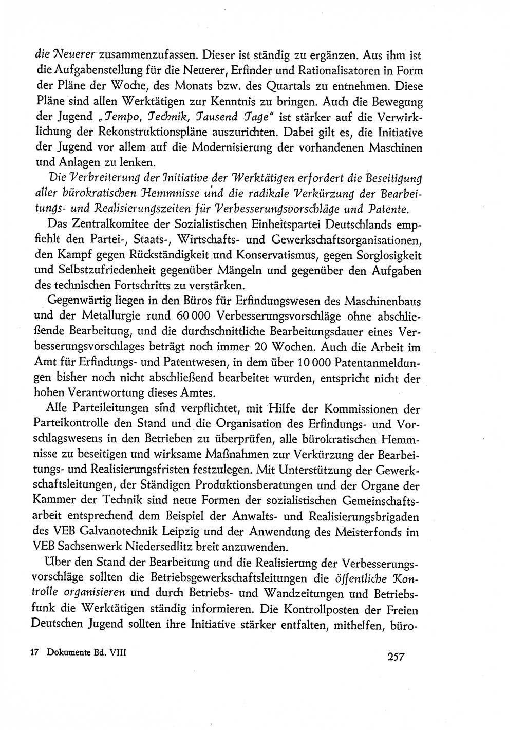 Dokumente der Sozialistischen Einheitspartei Deutschlands (SED) [Deutsche Demokratische Republik (DDR)] 1960-1961, Seite 257 (Dok. SED DDR 1960-1961, S. 257)