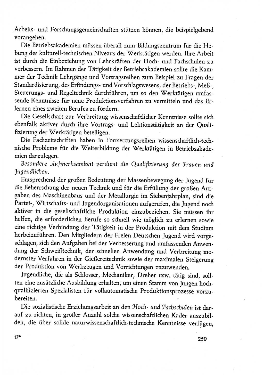 Dokumente der Sozialistischen Einheitspartei Deutschlands (SED) [Deutsche Demokratische Republik (DDR)] 1960-1961, Seite 259 (Dok. SED DDR 1960-1961, S. 259)