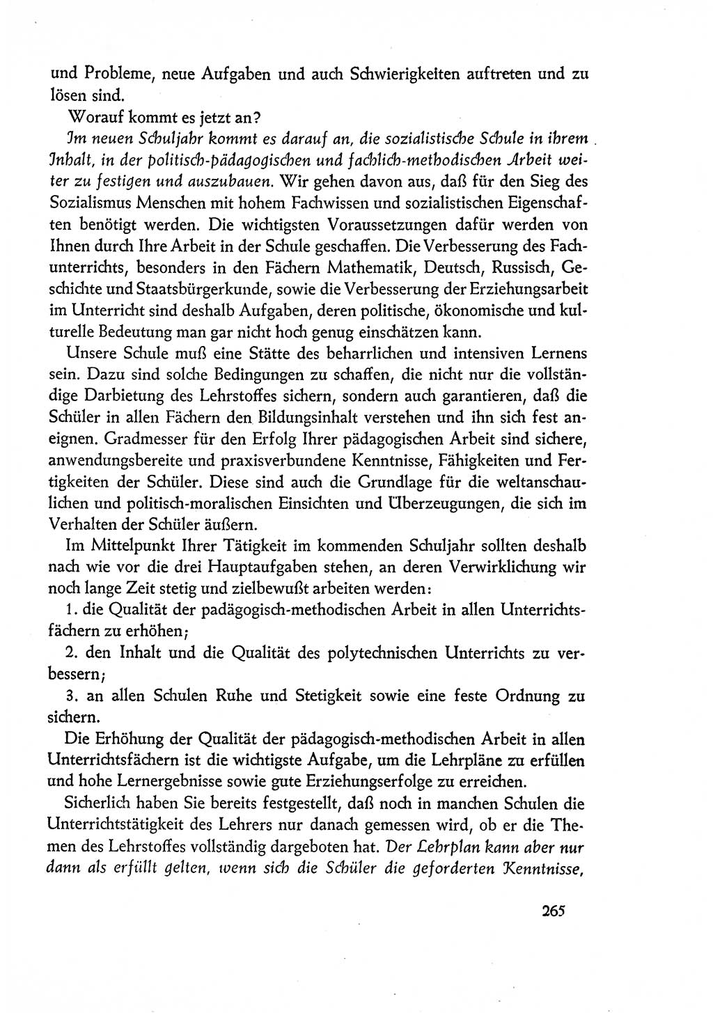 Dokumente der Sozialistischen Einheitspartei Deutschlands (SED) [Deutsche Demokratische Republik (DDR)] 1960-1961, Seite 265 (Dok. SED DDR 1960-1961, S. 265)