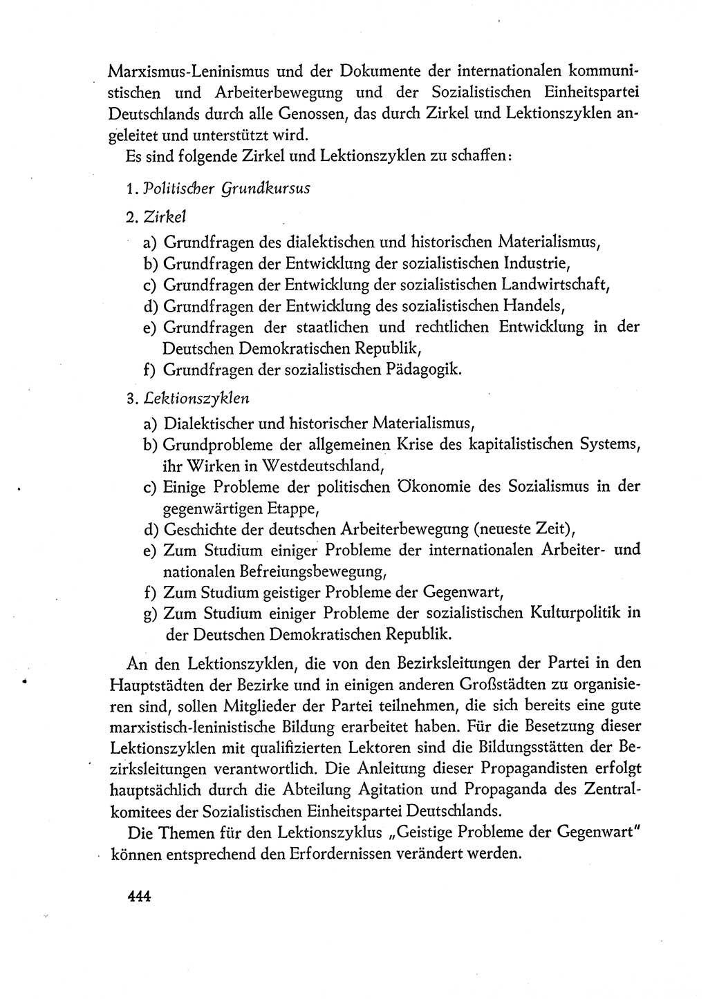 Dokumente der Sozialistischen Einheitspartei Deutschlands (SED) [Deutsche Demokratische Republik (DDR)] 1960-1961, Seite 444 (Dok. SED DDR 1960-1961, S. 444)