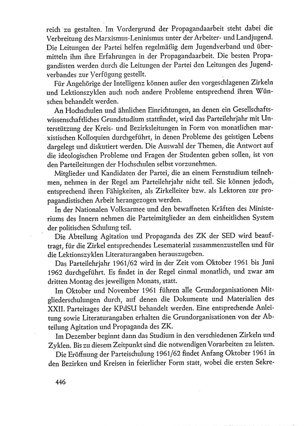 Dokumente der Sozialistischen Einheitspartei Deutschlands (SED) [Deutsche Demokratische Republik (DDR)] 1960-1961, Seite 446 (Dok. SED DDR 1960-1961, S. 446)