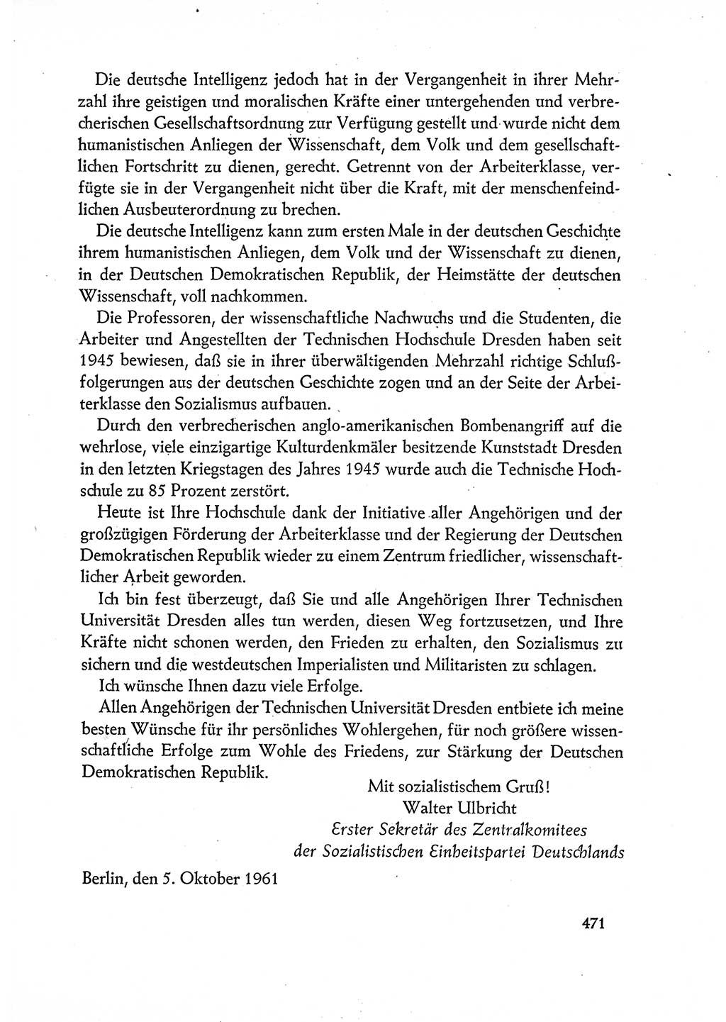 Dokumente der Sozialistischen Einheitspartei Deutschlands (SED) [Deutsche Demokratische Republik (DDR)] 1960-1961, Seite 471 (Dok. SED DDR 1960-1961, S. 471)
