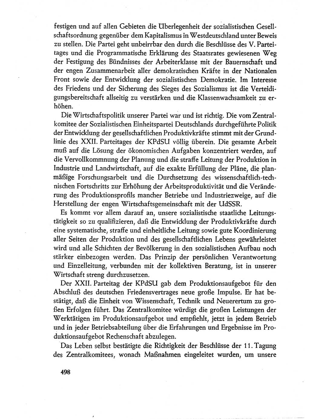 Dokumente der Sozialistischen Einheitspartei Deutschlands (SED) [Deutsche Demokratische Republik (DDR)] 1960-1961, Seite 498 (Dok. SED DDR 1960-1961, S. 498)