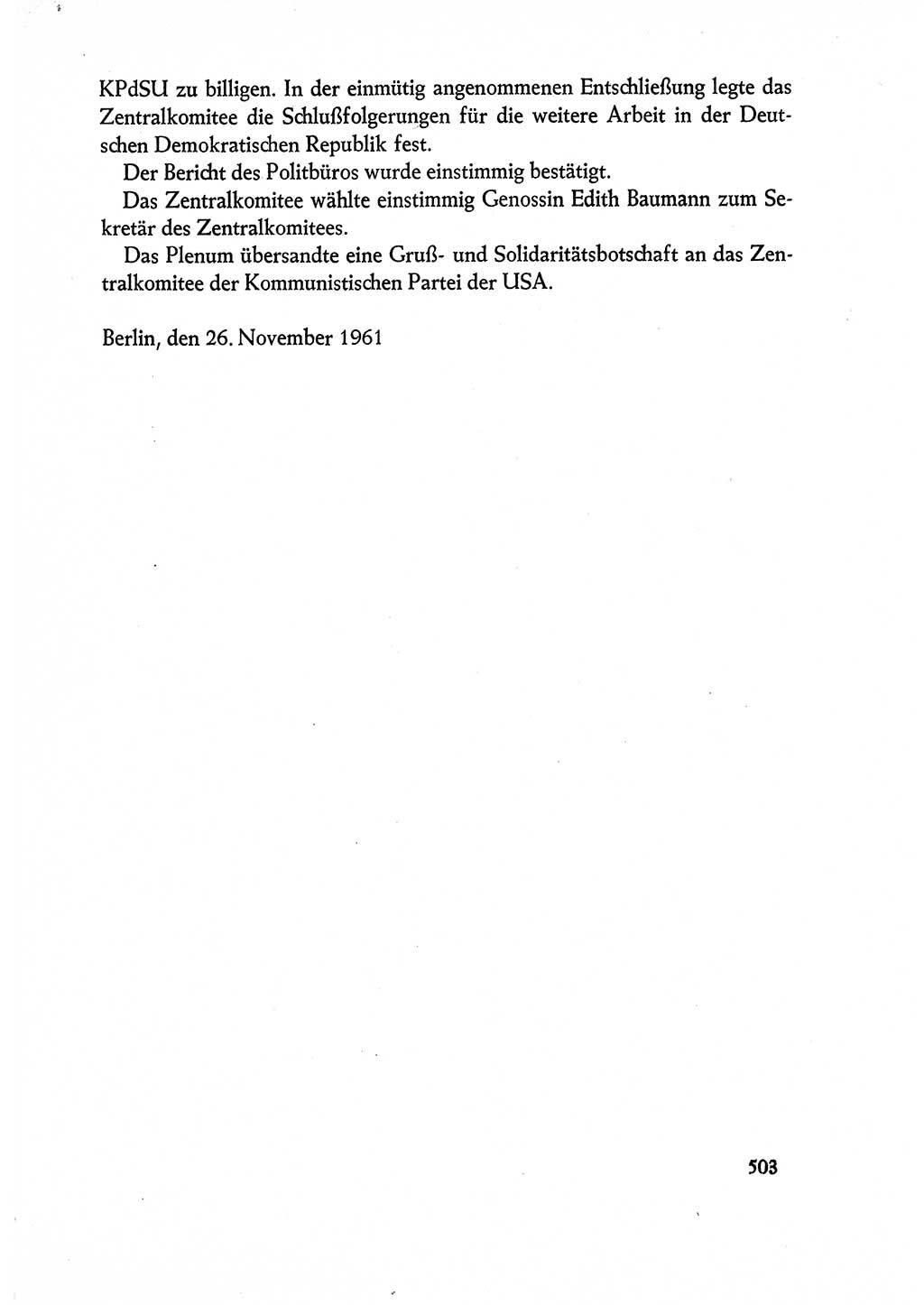 Dokumente der Sozialistischen Einheitspartei Deutschlands (SED) [Deutsche Demokratische Republik (DDR)] 1960-1961, Seite 503 (Dok. SED DDR 1960-1961, S. 503)