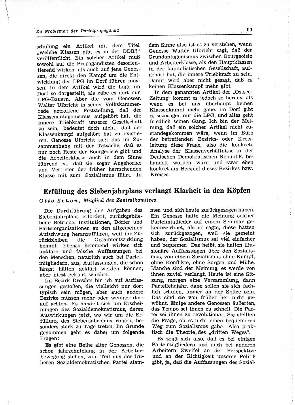 Neuer Weg (NW), Organ des Zentralkomitees (ZK) der SED (Sozialistische Einheitspartei Deutschlands) für Fragen des Parteilebens, 15. Jahrgang [Deutsche Demokratische Republik (DDR)] 1960, Seite 99 (NW ZK SED DDR 1960, S. 99)