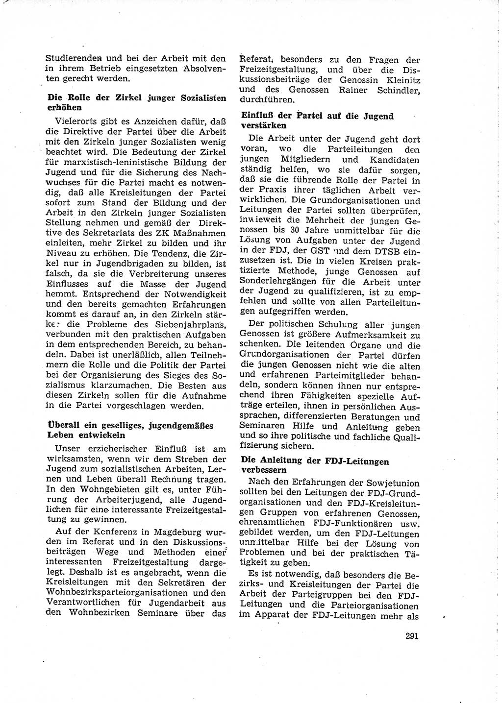 Neuer Weg (NW), Organ des Zentralkomitees (ZK) der SED (Sozialistische Einheitspartei Deutschlands) für Fragen des Parteilebens, 15. Jahrgang [Deutsche Demokratische Republik (DDR)] 1960, Seite 291 (NW ZK SED DDR 1960, S. 291)