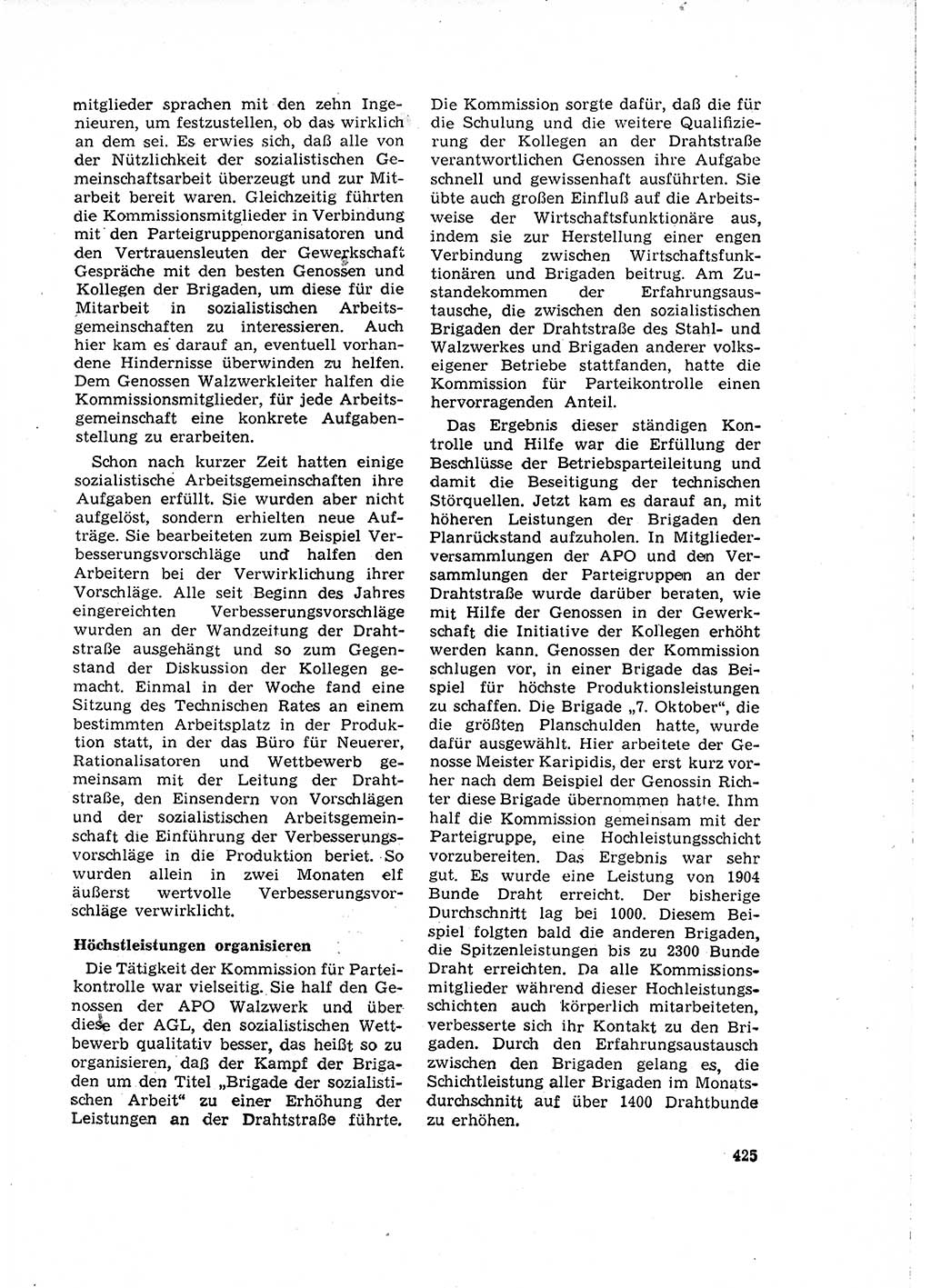 Neuer Weg (NW), Organ des Zentralkomitees (ZK) der SED (Sozialistische Einheitspartei Deutschlands) für Fragen des Parteilebens, 15. Jahrgang [Deutsche Demokratische Republik (DDR)] 1960, Seite 425 (NW ZK SED DDR 1960, S. 425)