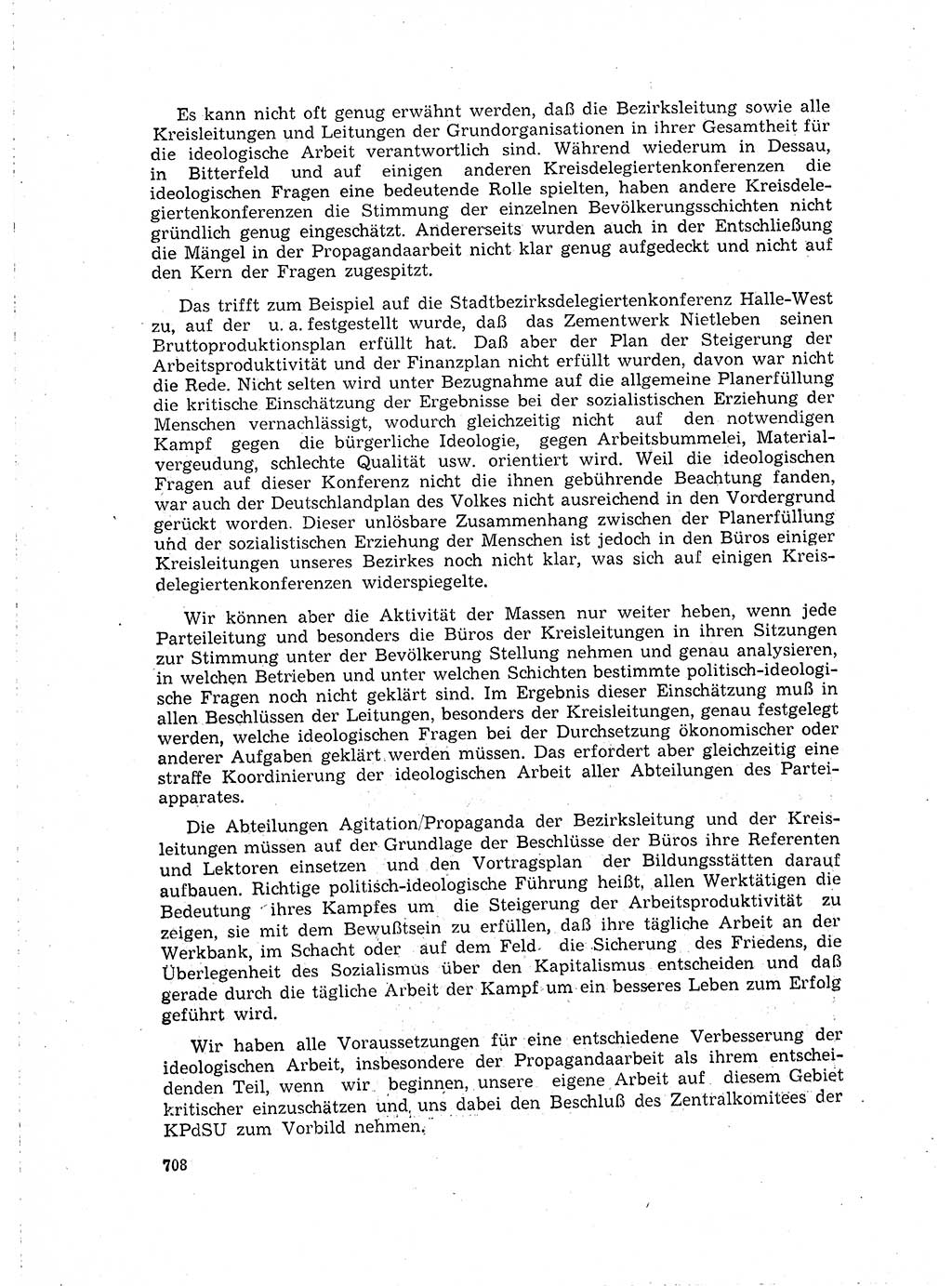 Neuer Weg (NW), Organ des Zentralkomitees (ZK) der SED (Sozialistische Einheitspartei Deutschlands) für Fragen des Parteilebens, 15. Jahrgang [Deutsche Demokratische Republik (DDR)] 1960, Seite 708 (NW ZK SED DDR 1960, S. 708)