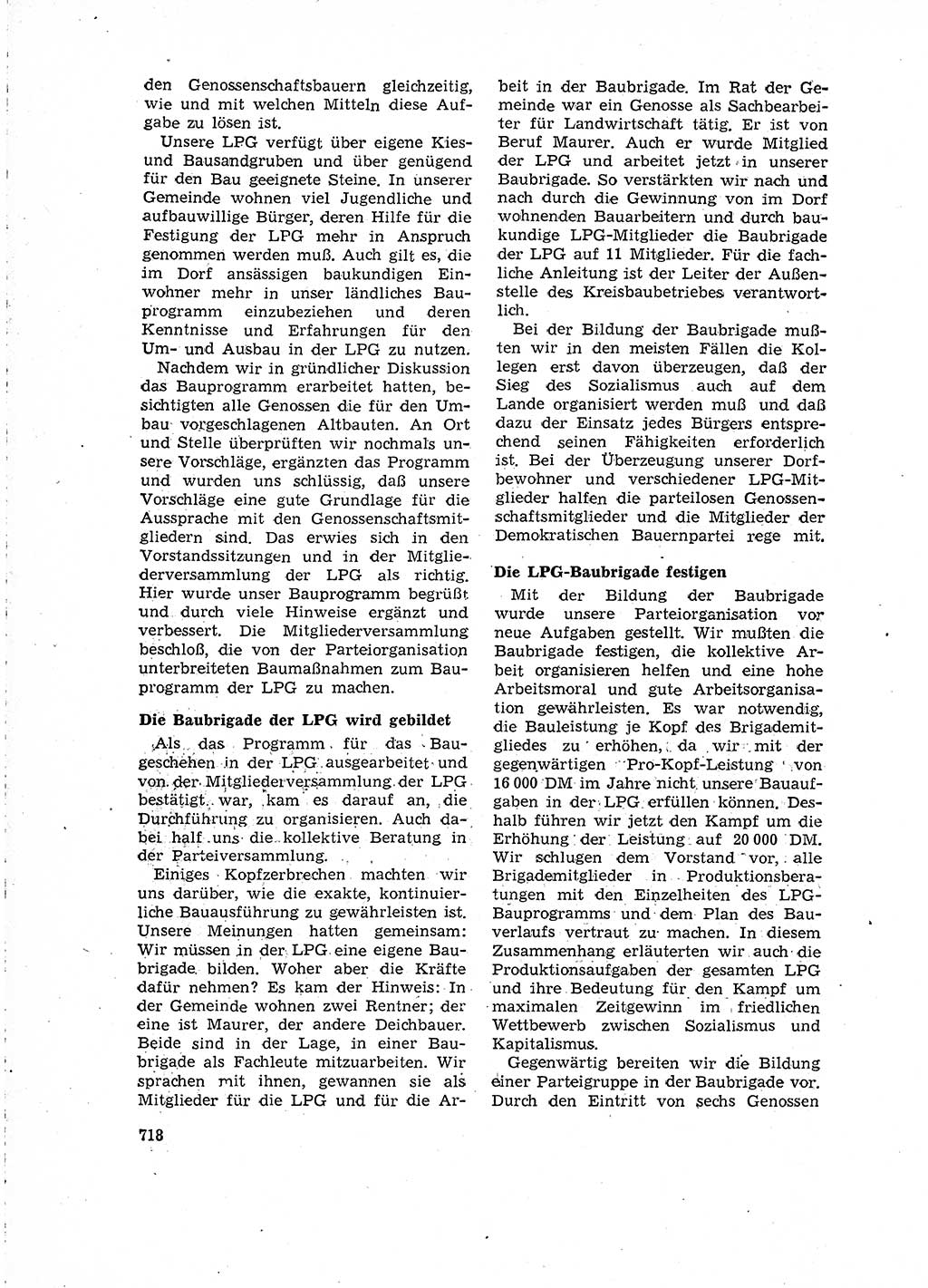 Neuer Weg (NW), Organ des Zentralkomitees (ZK) der SED (Sozialistische Einheitspartei Deutschlands) für Fragen des Parteilebens, 15. Jahrgang [Deutsche Demokratische Republik (DDR)] 1960, Seite 718 (NW ZK SED DDR 1960, S. 718)