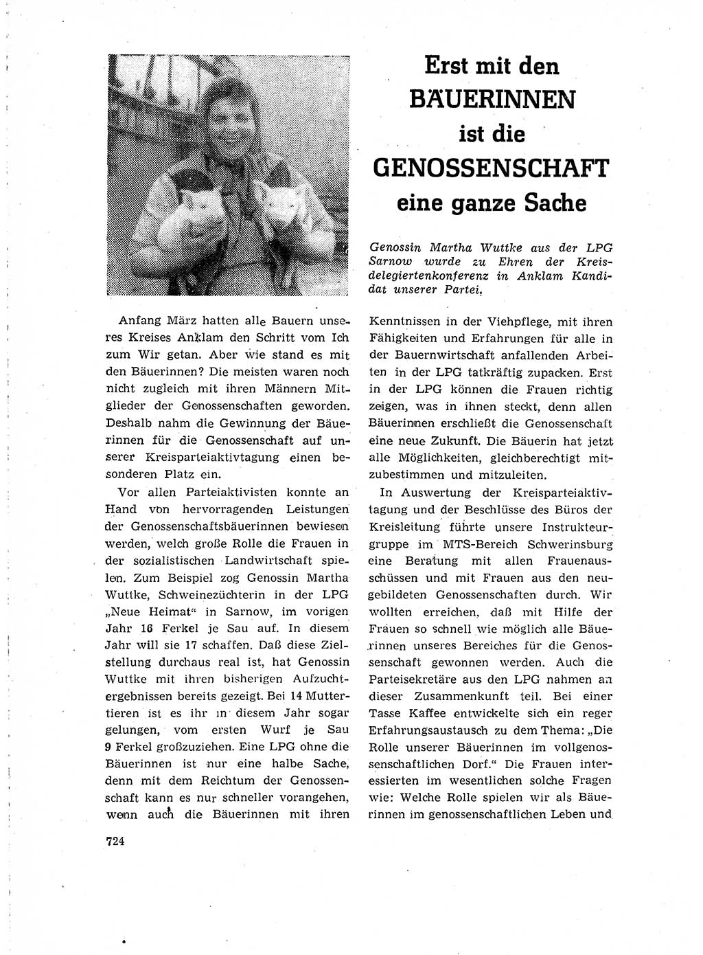 Neuer Weg (NW), Organ des Zentralkomitees (ZK) der SED (Sozialistische Einheitspartei Deutschlands) für Fragen des Parteilebens, 15. Jahrgang [Deutsche Demokratische Republik (DDR)] 1960, Seite 724 (NW ZK SED DDR 1960, S. 724)