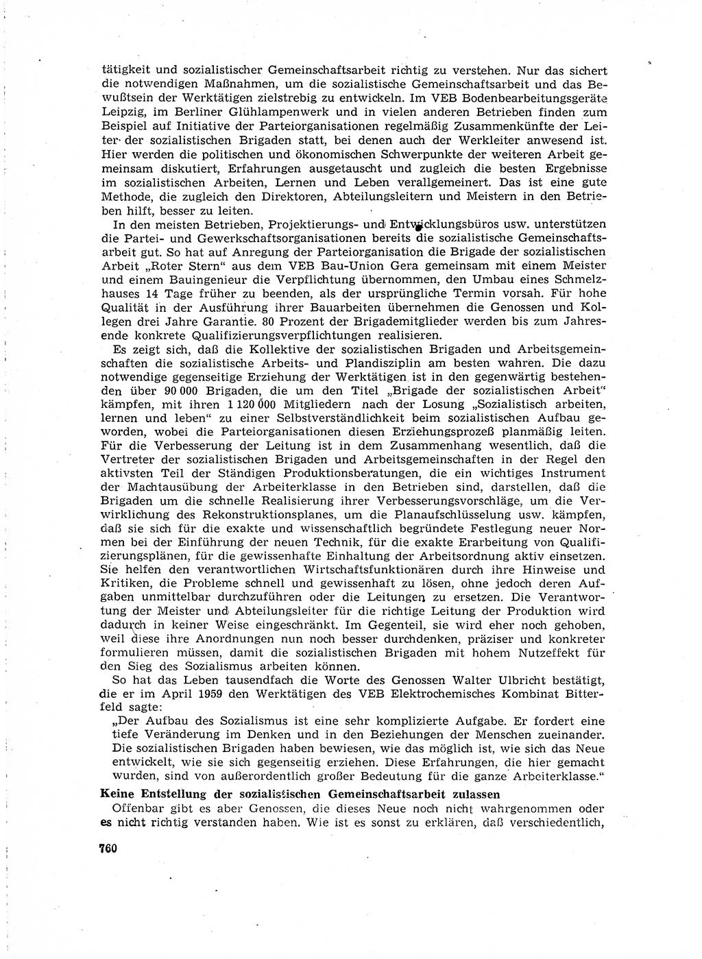 Neuer Weg (NW), Organ des Zentralkomitees (ZK) der SED (Sozialistische Einheitspartei Deutschlands) für Fragen des Parteilebens, 15. Jahrgang [Deutsche Demokratische Republik (DDR)] 1960, Seite 760 (NW ZK SED DDR 1960, S. 760)