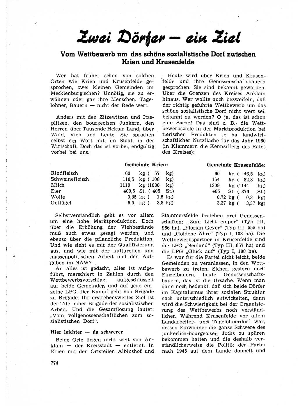 Neuer Weg (NW), Organ des Zentralkomitees (ZK) der SED (Sozialistische Einheitspartei Deutschlands) für Fragen des Parteilebens, 15. Jahrgang [Deutsche Demokratische Republik (DDR)] 1960, Seite 774 (NW ZK SED DDR 1960, S. 774)