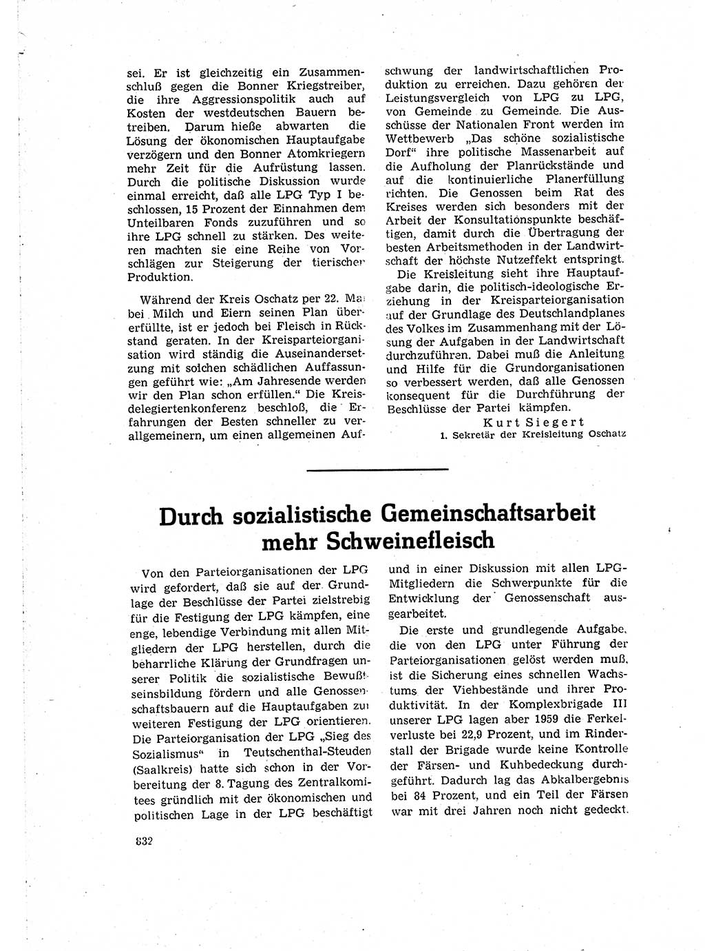 Neuer Weg (NW), Organ des Zentralkomitees (ZK) der SED (Sozialistische Einheitspartei Deutschlands) für Fragen des Parteilebens, 15. Jahrgang [Deutsche Demokratische Republik (DDR)] 1960, Seite 832 (NW ZK SED DDR 1960, S. 832)