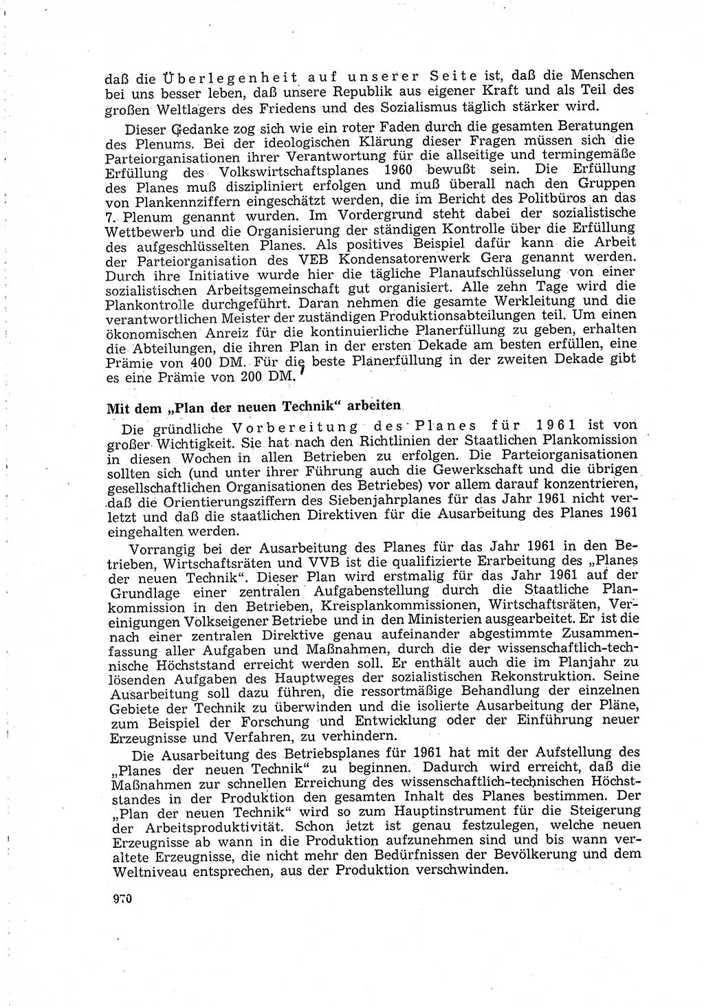 Neuer Weg (NW), Organ des Zentralkomitees (ZK) der SED (Sozialistische Einheitspartei Deutschlands) für Fragen des Parteilebens, 15. Jahrgang [Deutsche Demokratische Republik (DDR)] 1960, Seite 970 (NW ZK SED DDR 1960, S. 970)