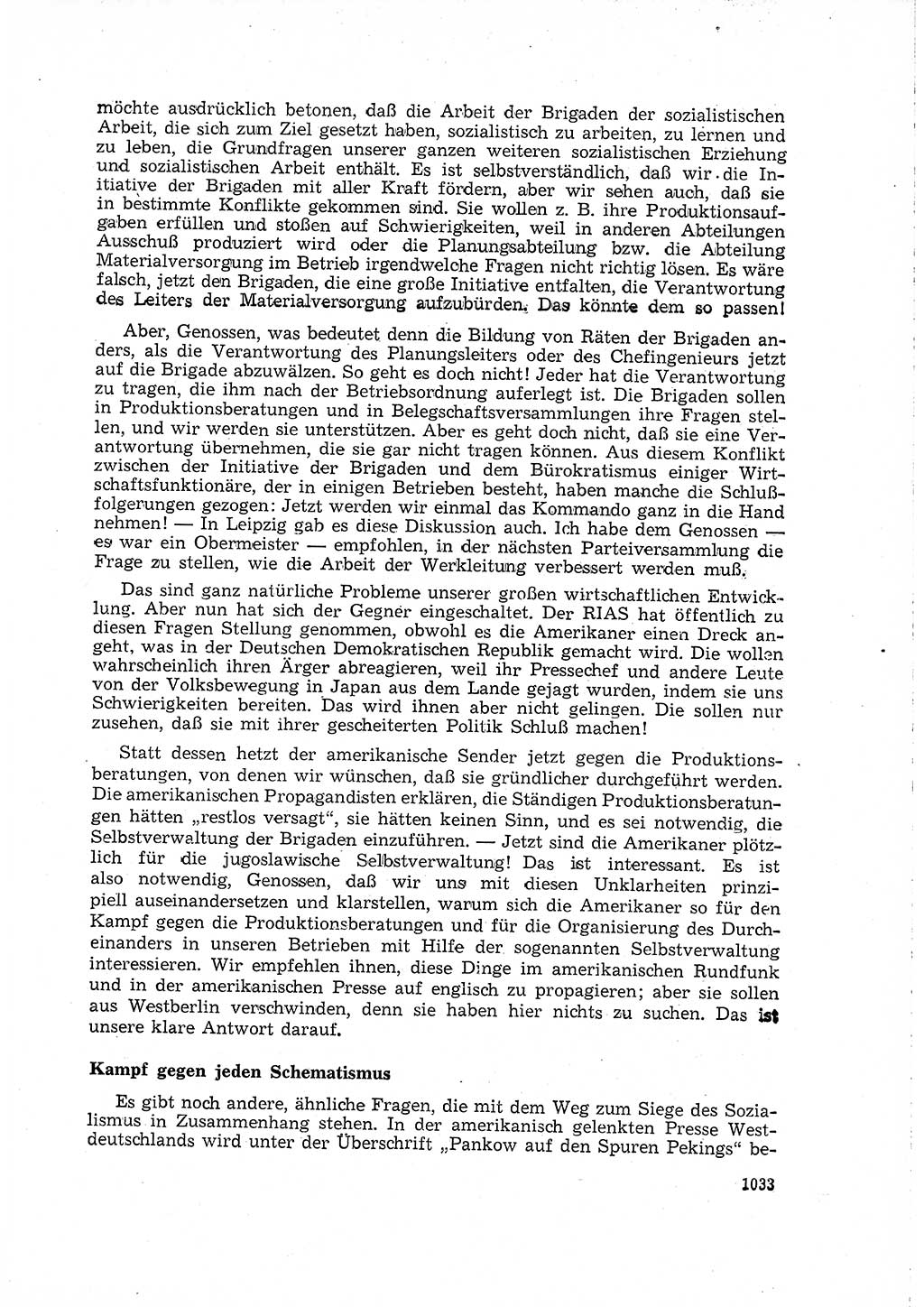 Neuer Weg (NW), Organ des Zentralkomitees (ZK) der SED (Sozialistische Einheitspartei Deutschlands) für Fragen des Parteilebens, 15. Jahrgang [Deutsche Demokratische Republik (DDR)] 1960, Seite 1033 (NW ZK SED DDR 1960, S. 1033)