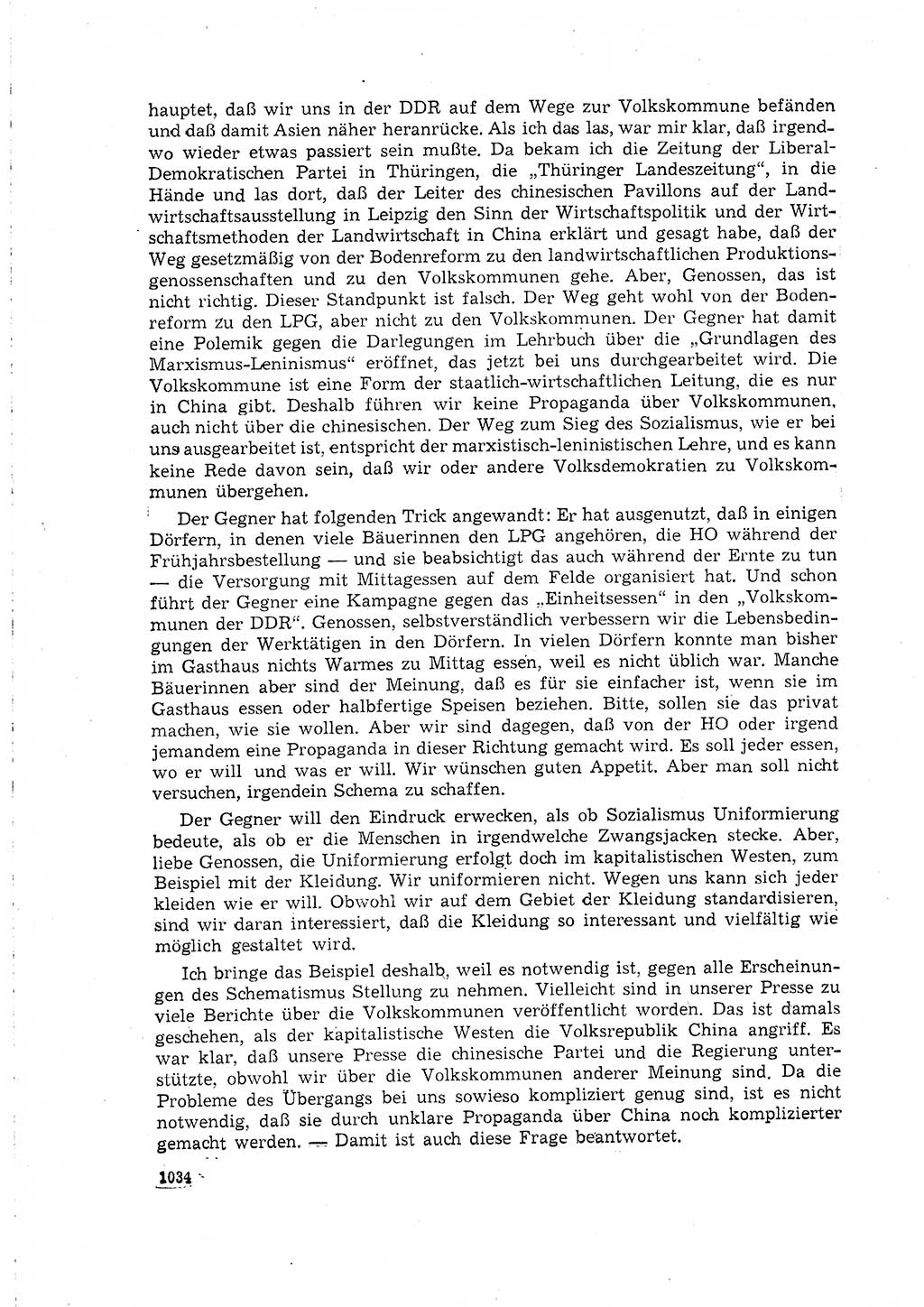 Neuer Weg (NW), Organ des Zentralkomitees (ZK) der SED (Sozialistische Einheitspartei Deutschlands) für Fragen des Parteilebens, 15. Jahrgang [Deutsche Demokratische Republik (DDR)] 1960, Seite 1034 (NW ZK SED DDR 1960, S. 1034)