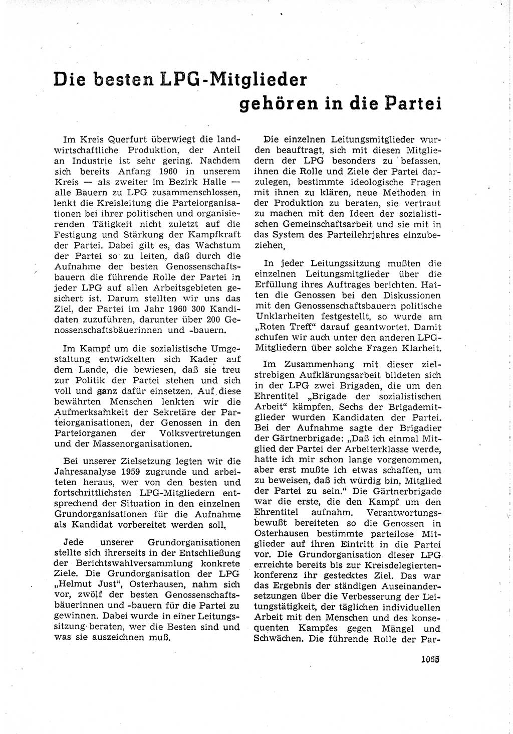 Neuer Weg (NW), Organ des Zentralkomitees (ZK) der SED (Sozialistische Einheitspartei Deutschlands) für Fragen des Parteilebens, 15. Jahrgang [Deutsche Demokratische Republik (DDR)] 1960, Seite 1065 (NW ZK SED DDR 1960, S. 1065)