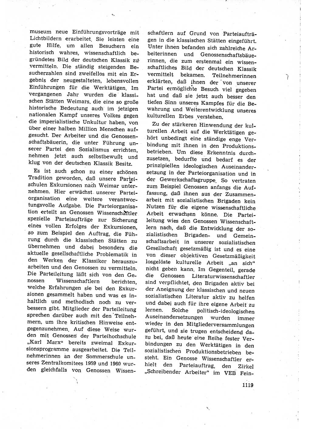 Neuer Weg (NW), Organ des Zentralkomitees (ZK) der SED (Sozialistische Einheitspartei Deutschlands) für Fragen des Parteilebens, 15. Jahrgang [Deutsche Demokratische Republik (DDR)] 1960, Seite 1119 (NW ZK SED DDR 1960, S. 1119)