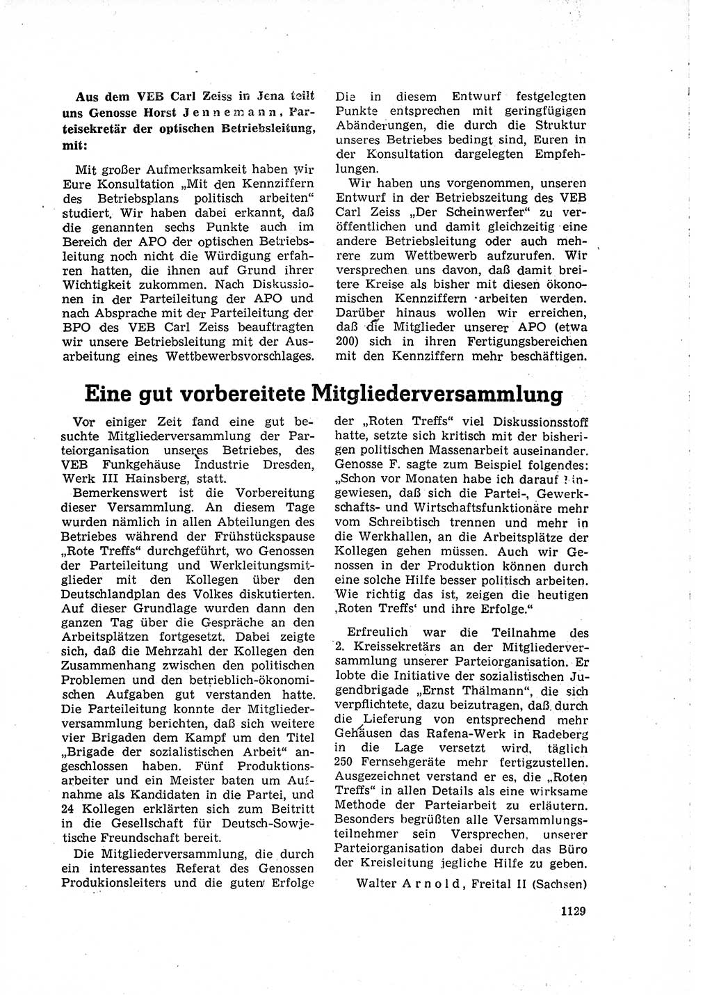 Neuer Weg (NW), Organ des Zentralkomitees (ZK) der SED (Sozialistische Einheitspartei Deutschlands) für Fragen des Parteilebens, 15. Jahrgang [Deutsche Demokratische Republik (DDR)] 1960, Seite 1129 (NW ZK SED DDR 1960, S. 1129)