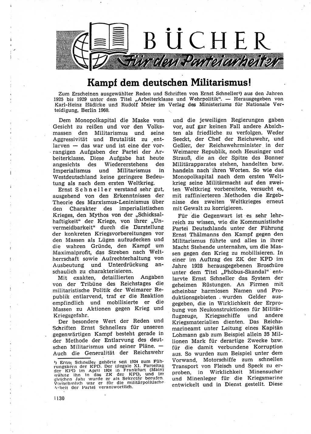 Neuer Weg (NW), Organ des Zentralkomitees (ZK) der SED (Sozialistische Einheitspartei Deutschlands) für Fragen des Parteilebens, 15. Jahrgang [Deutsche Demokratische Republik (DDR)] 1960, Seite 1130 (NW ZK SED DDR 1960, S. 1130)