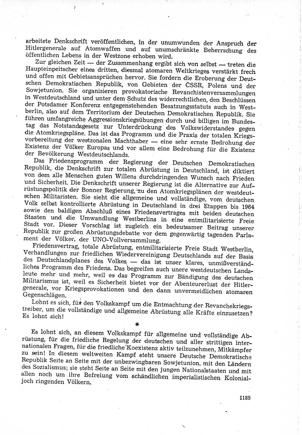 Neuer Weg (NW), Organ des Zentralkomitees (ZK) der SED (Sozialistische Einheitspartei Deutschlands) für Fragen des Parteilebens, 15. Jahrgang [Deutsche Demokratische Republik (DDR)] 1960, Seite 1185 (NW ZK SED DDR 1960, S. 1185)