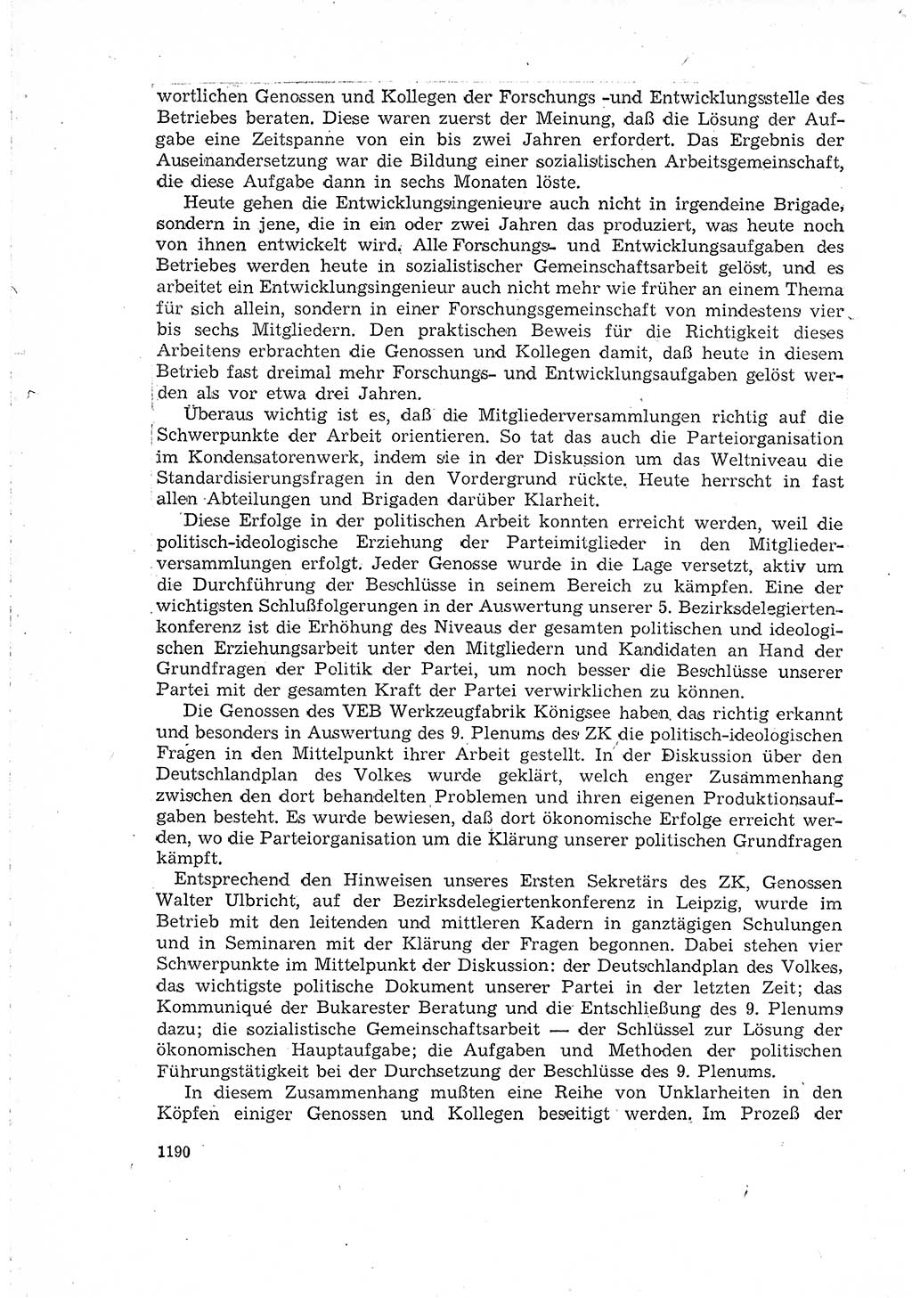 Neuer Weg (NW), Organ des Zentralkomitees (ZK) der SED (Sozialistische Einheitspartei Deutschlands) für Fragen des Parteilebens, 15. Jahrgang [Deutsche Demokratische Republik (DDR)] 1960, Seite 1190 (NW ZK SED DDR 1960, S. 1190)