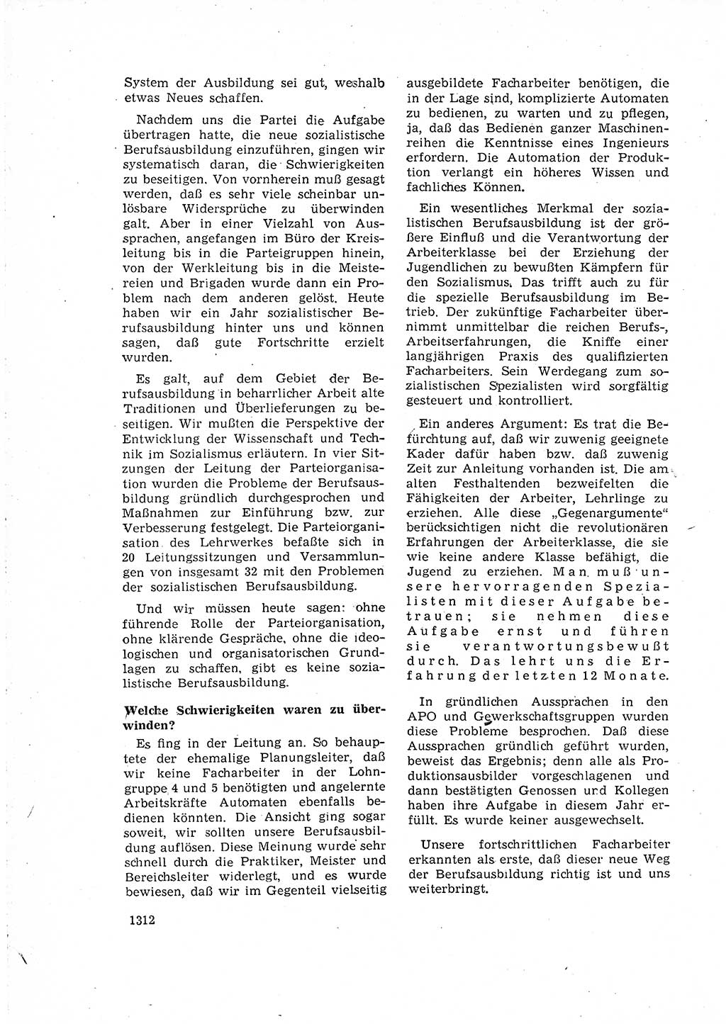 Neuer Weg (NW), Organ des Zentralkomitees (ZK) der SED (Sozialistische Einheitspartei Deutschlands) für Fragen des Parteilebens, 15. Jahrgang [Deutsche Demokratische Republik (DDR)] 1960, Seite 1312 (NW ZK SED DDR 1960, S. 1312)