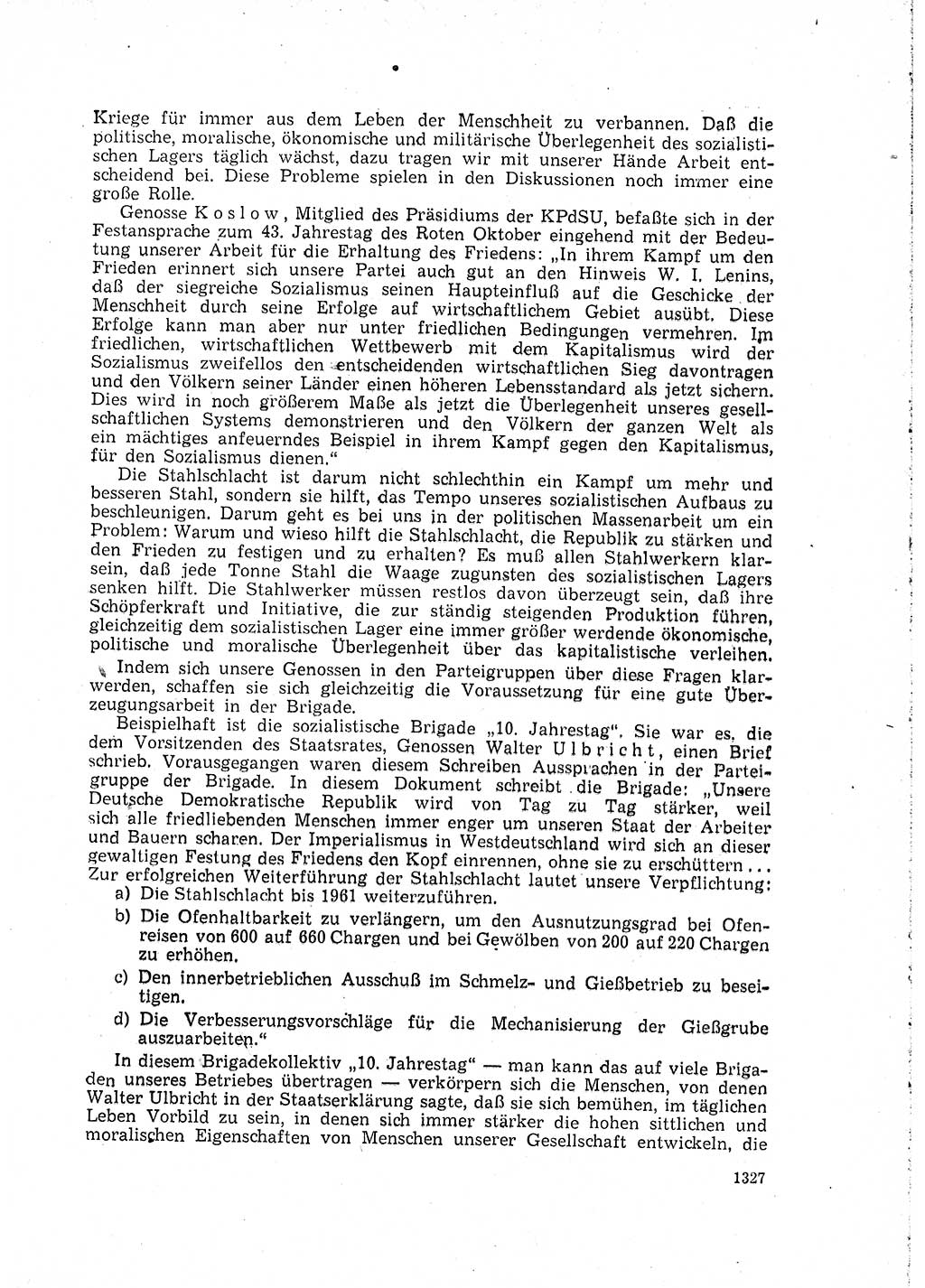 Neuer Weg (NW), Organ des Zentralkomitees (ZK) der SED (Sozialistische Einheitspartei Deutschlands) für Fragen des Parteilebens, 15. Jahrgang [Deutsche Demokratische Republik (DDR)] 1960, Seite 1327 (NW ZK SED DDR 1960, S. 1327)