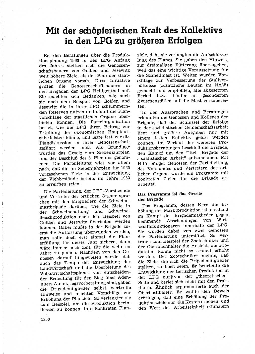 Neuer Weg (NW), Organ des Zentralkomitees (ZK) der SED (Sozialistische Einheitspartei Deutschlands) für Fragen des Parteilebens, 15. Jahrgang [Deutsche Demokratische Republik (DDR)] 1960, Seite 1350 (NW ZK SED DDR 1960, S. 1350)